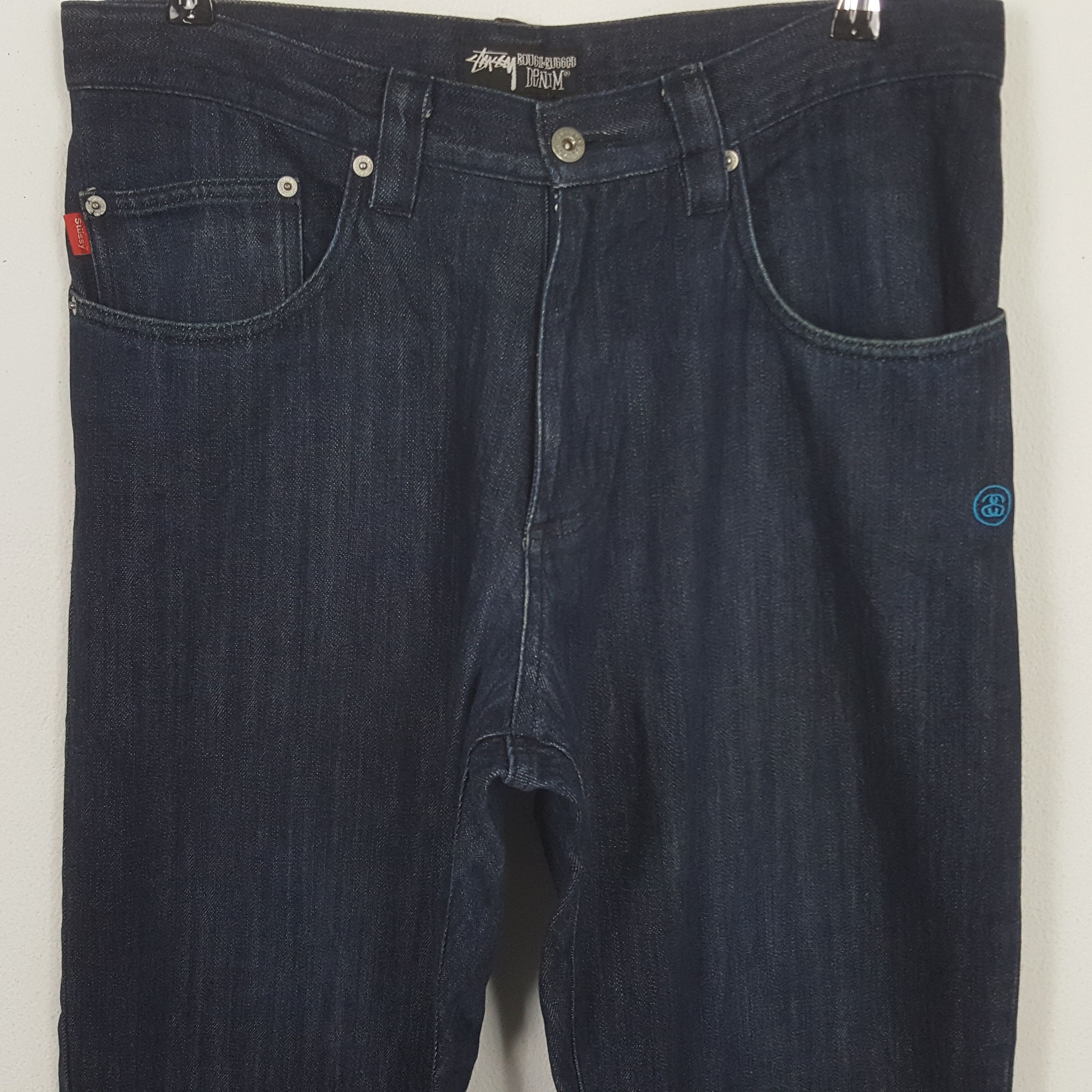 Stussy × Vintage Vintage Stussy Custom Art Logo Design Denim Jeans Size US 35 - 5 Thumbnail