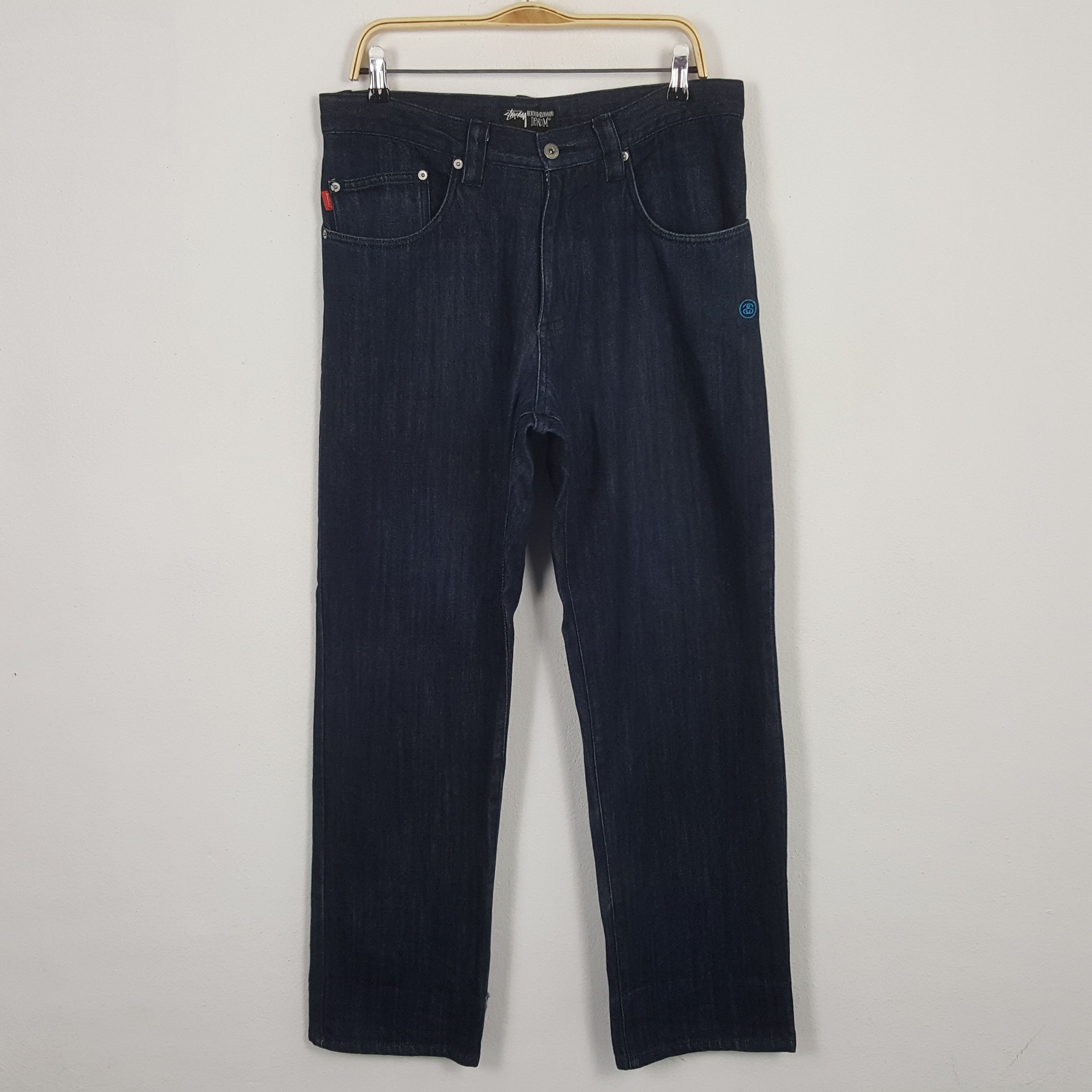 Stussy × Vintage Vintage Stussy Custom Art Logo Design Denim Jeans Size US 35 - 4 Thumbnail
