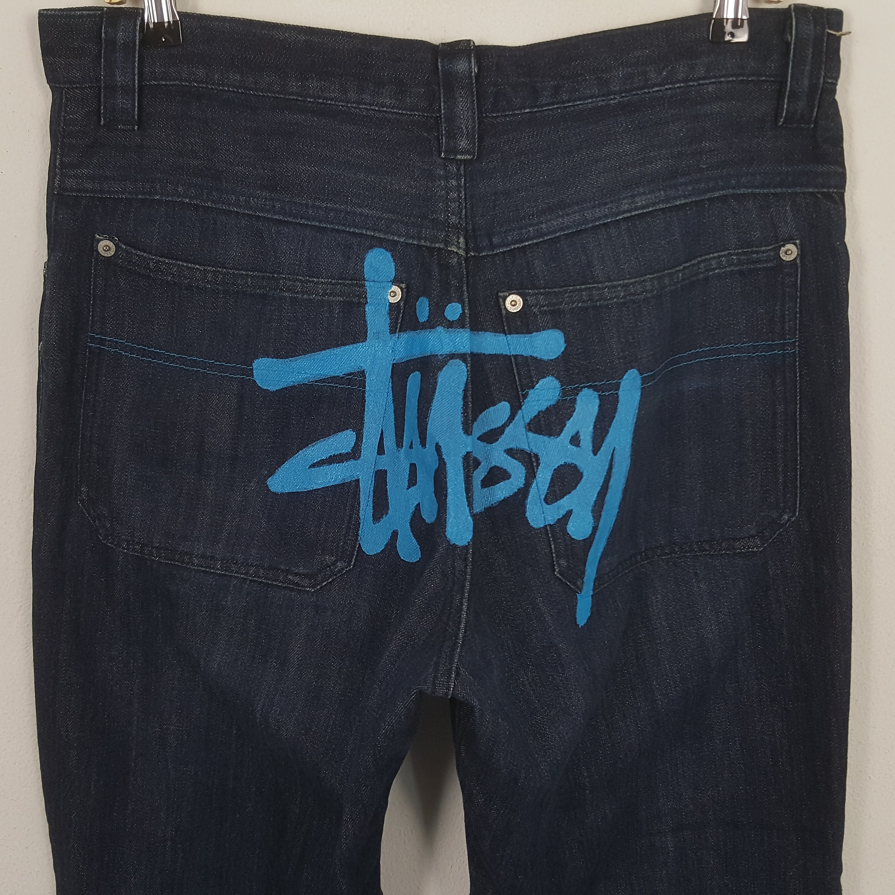 Stussy × Vintage Vintage Stussy Custom Art Logo Design Denim Jeans Size US 35 - 2 Thumbnail