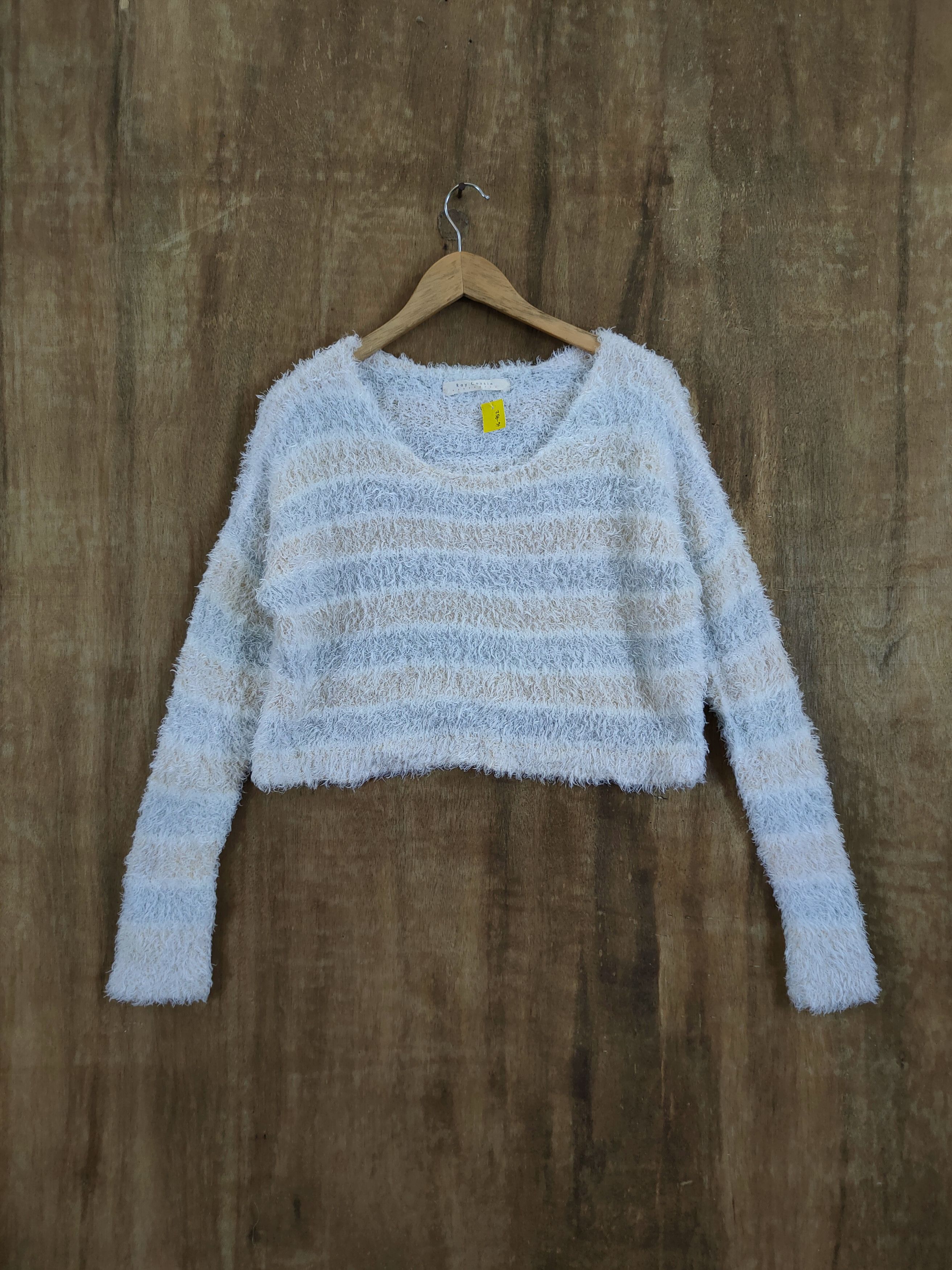 Homespun Knitwear D Ray Cassin Crop top shag shaggy fur mohair #46-952 Size M / US 6-8 / IT 42-44 - 1 Thumbnail