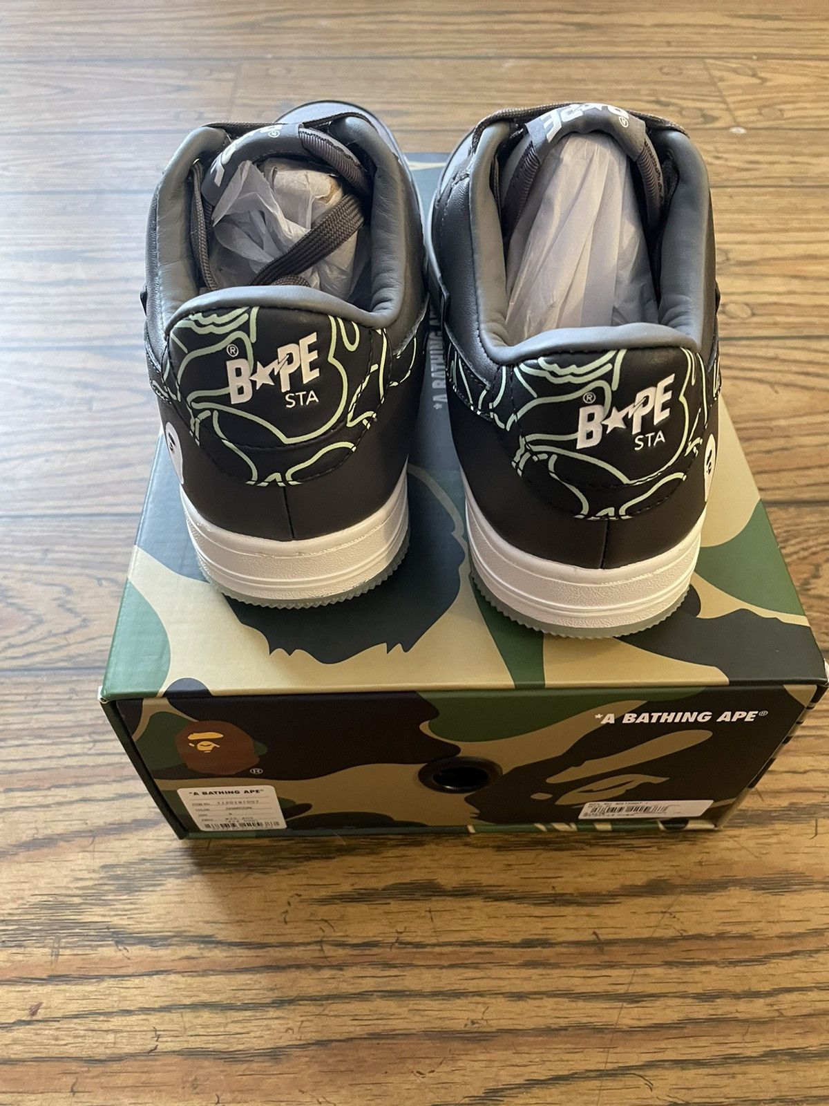 Bape Bape Charcoal Text Code Camo Bapestas Size US 9 / EU 42 - 4 Thumbnail