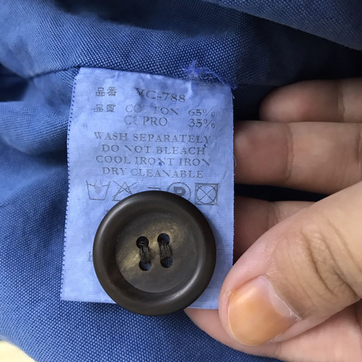Japanese Brand VERITECOEUR Japanese Brand Linen Oversize Blue Blouse Size L / US 10 / IT 46 - 4 Thumbnail