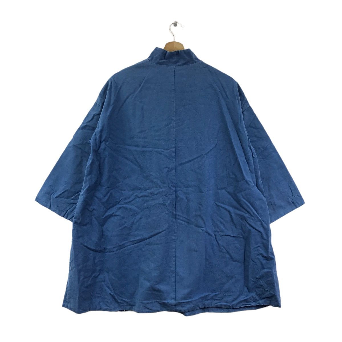 Japanese Brand VERITECOEUR Japanese Brand Linen Oversize Blue Blouse Size L / US 10 / IT 46 - 6 Thumbnail