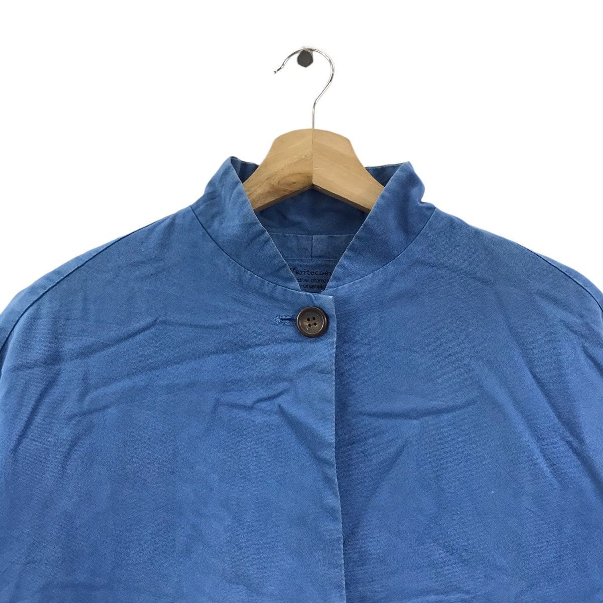 Japanese Brand VERITECOEUR Japanese Brand Linen Oversize Blue Blouse Size L / US 10 / IT 46 - 2 Thumbnail