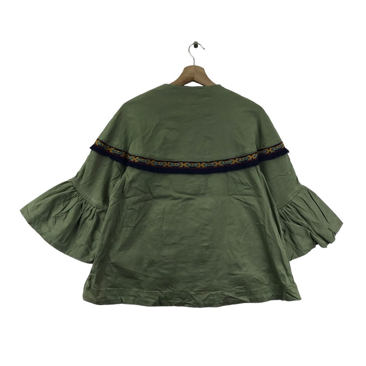 Zara ZARA BASIC Native Navajo Aztec Outerwear Green Pocket Blouse Size S / US 4 / IT 40 - 9 Thumbnail