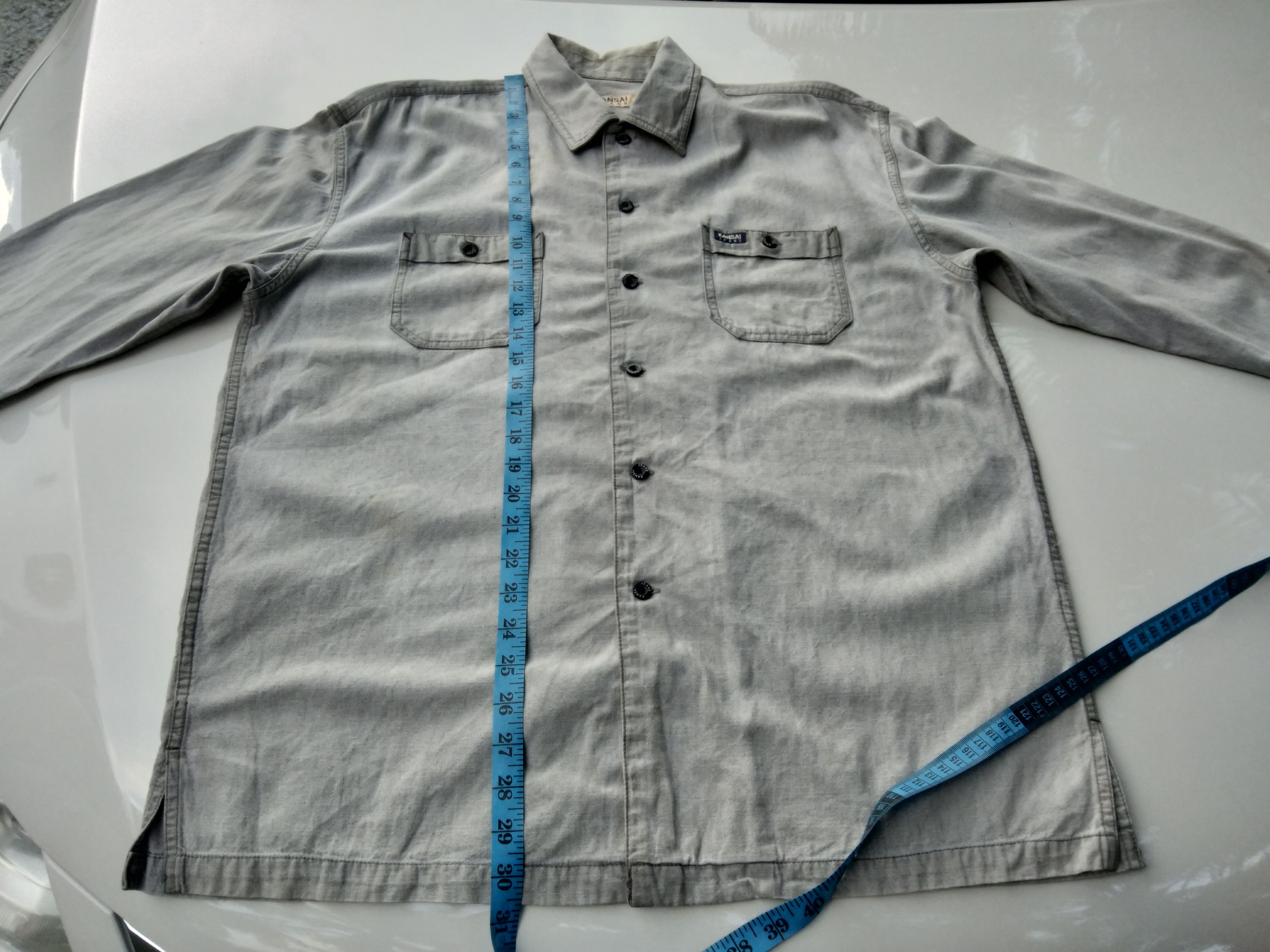 Kansai Yamamoto VINTAGE KANSAI JEANS DUO POCKET KHAKI SHIRT Size US XL / EU 56 / 4 - 12 Thumbnail