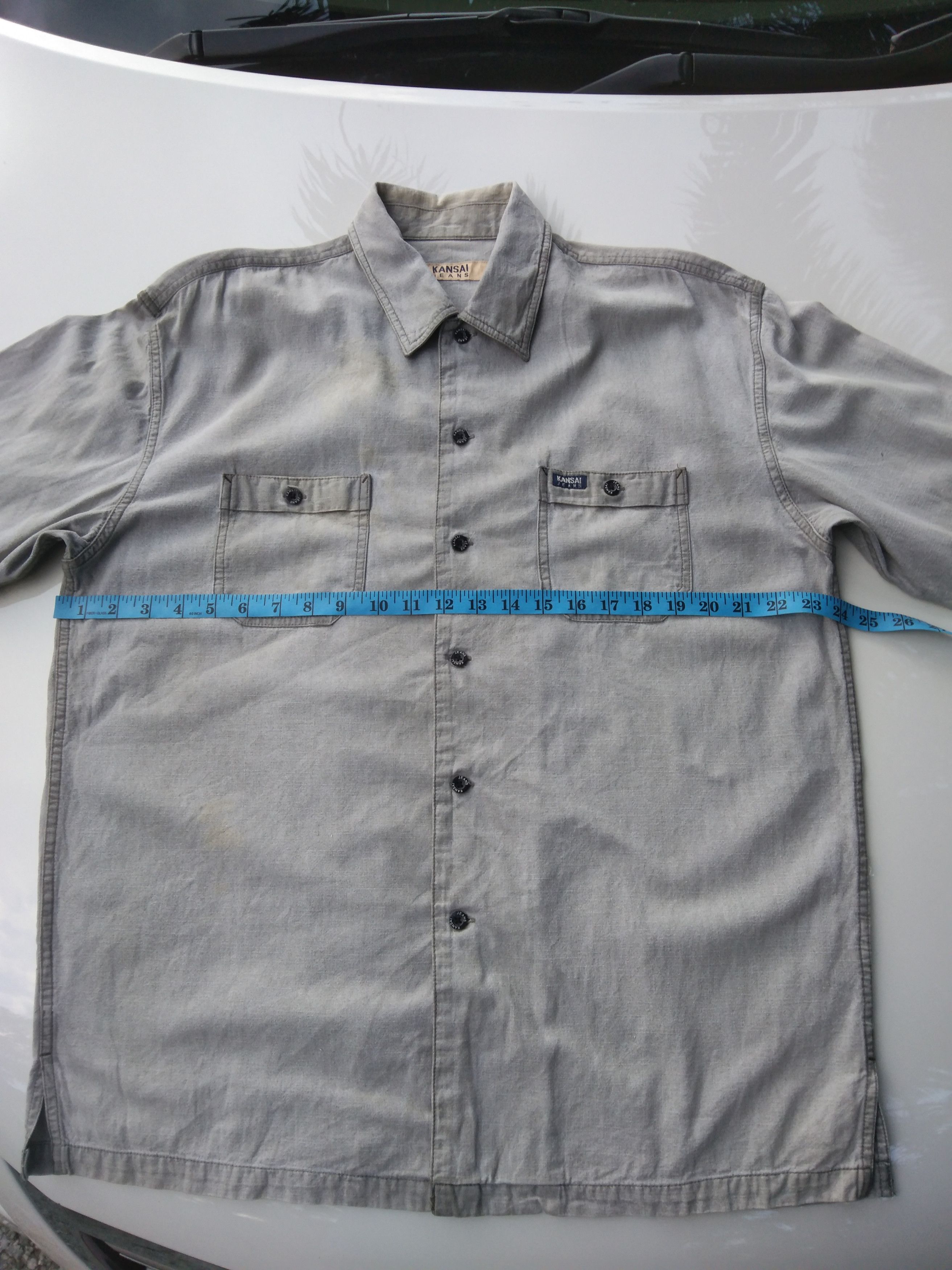 Kansai Yamamoto VINTAGE KANSAI JEANS DUO POCKET KHAKI SHIRT Size US XL / EU 56 / 4 - 14 Thumbnail