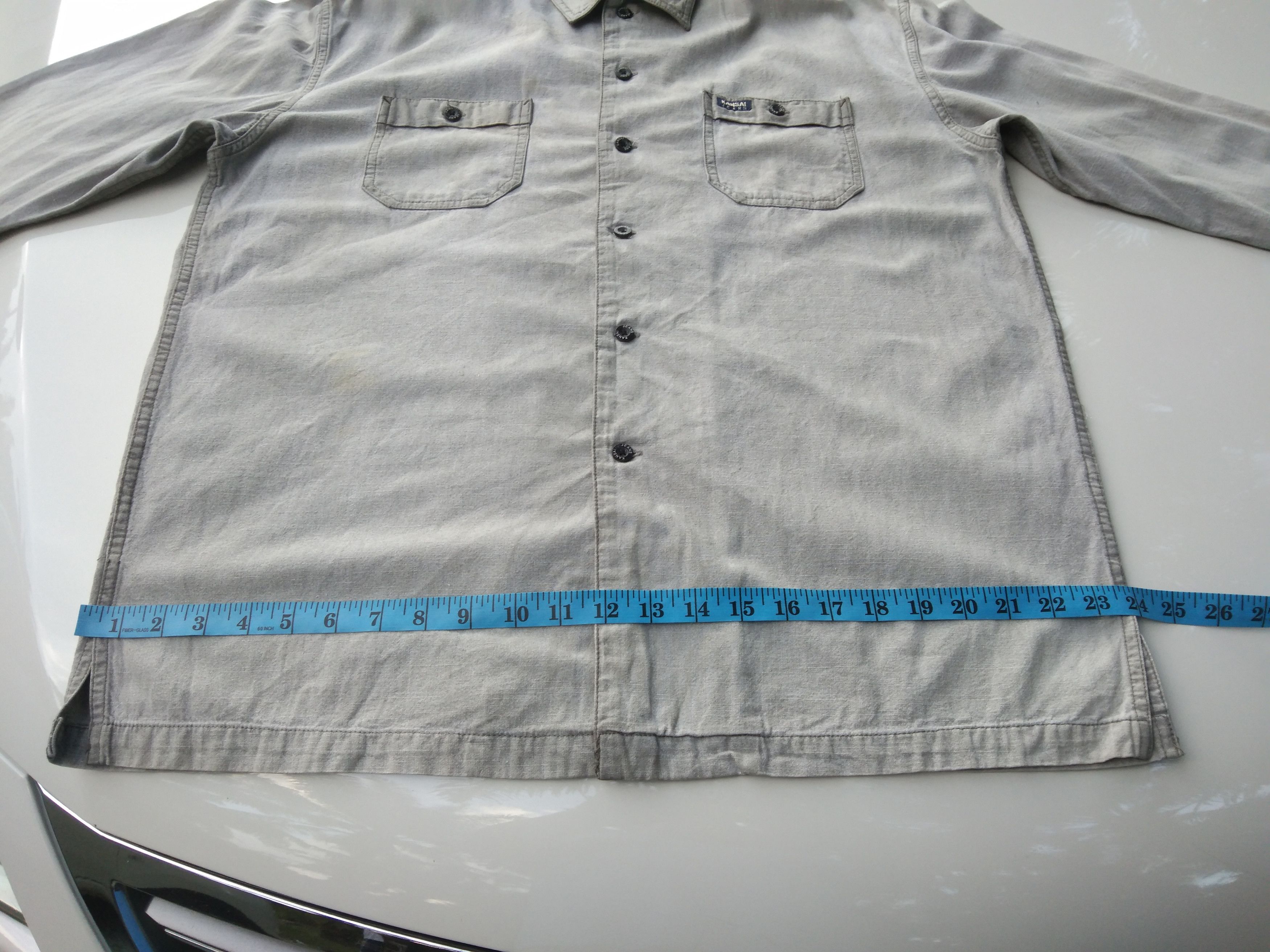 Kansai Yamamoto VINTAGE KANSAI JEANS DUO POCKET KHAKI SHIRT Size US XL / EU 56 / 4 - 13 Thumbnail