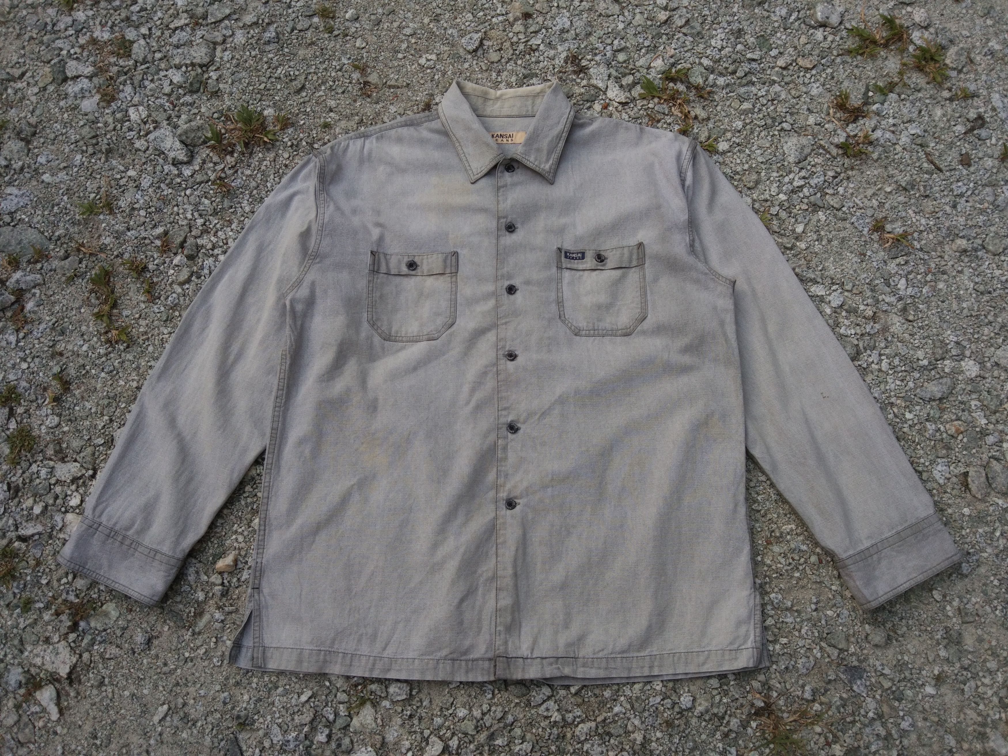 Kansai Yamamoto VINTAGE KANSAI JEANS DUO POCKET KHAKI SHIRT Size US XL / EU 56 / 4 - 1 Thumbnail