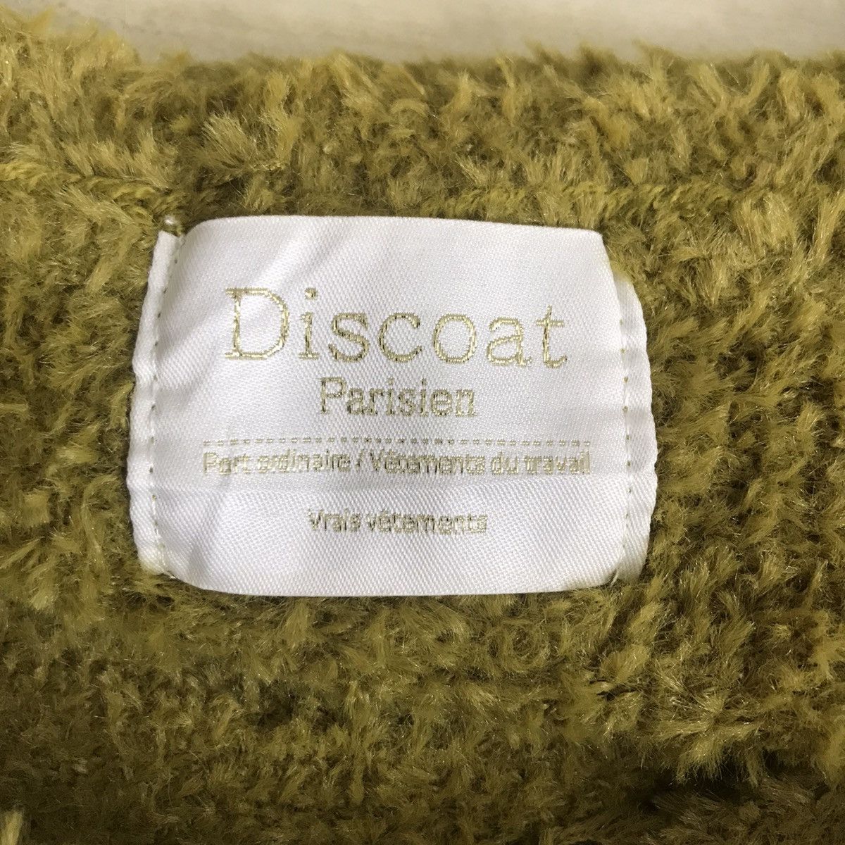 Vintage DISCOAT PERISIEN Vneck Vetements Green Sherpa Sweater Size M / US 6-8 / IT 42-44 - 3 Thumbnail