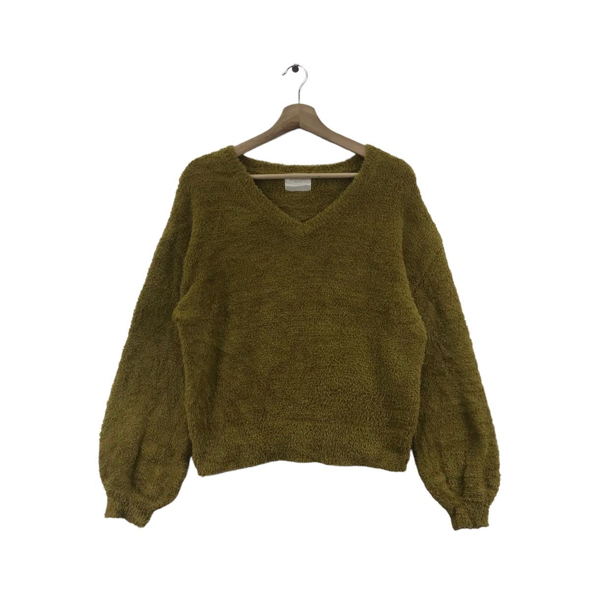 Vintage DISCOAT PERISIEN Vneck Vetements Green Sherpa Sweater Size M / US 6-8 / IT 42-44 - 1 Thumbnail