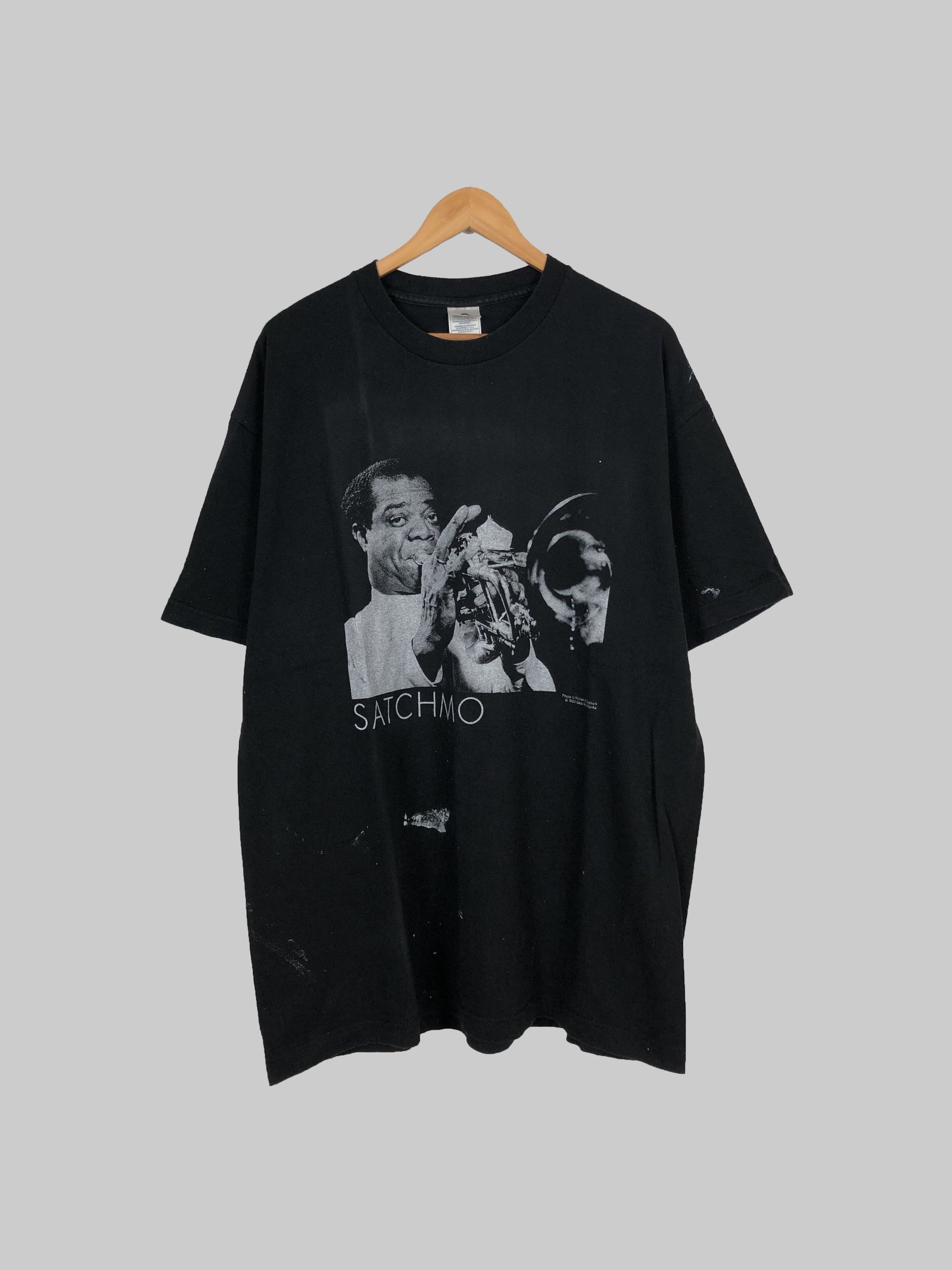 Band Tees Vintage 1990 Louis Armstrong Satchmo thrashed t-shirt Size US XL / EU 56 / 4 - 1 Thumbnail