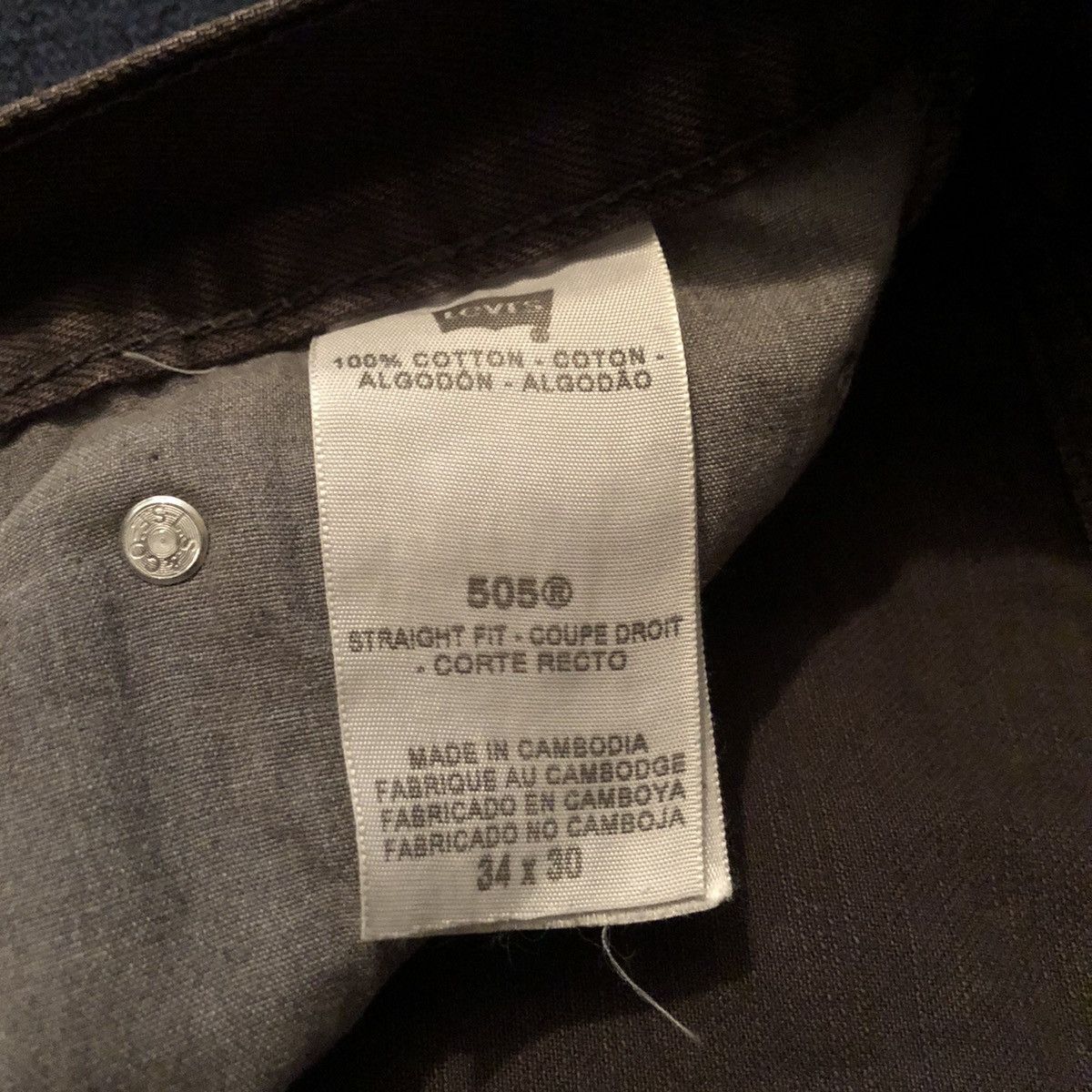 Levi's Vintage Levi’s 505 Straight Fit Dark Grey Denim Jeans 34x30 Size US 34 / EU 50 - 10 Thumbnail