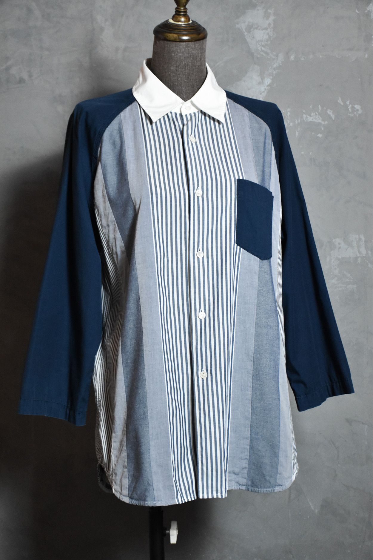 Comme des Garcons Ganryu (comme des garcons) -Splicing stripe shirt Size US L / EU 52-54 / 3 - 1 Thumbnail