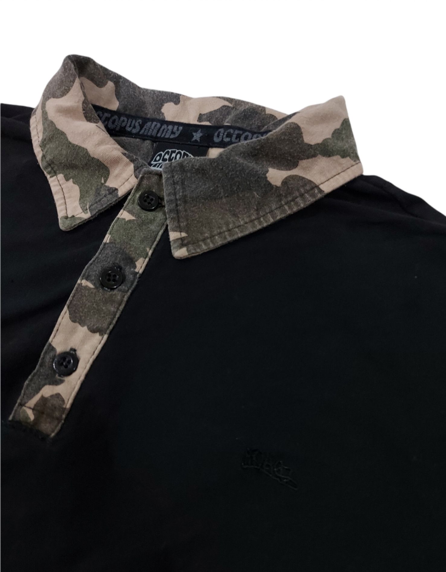 Japanese Brand × Octopus RARE! VTG OCTOPUS ARMY BLACK POLO Size US L / EU 52-54 / 3 - 5 Thumbnail