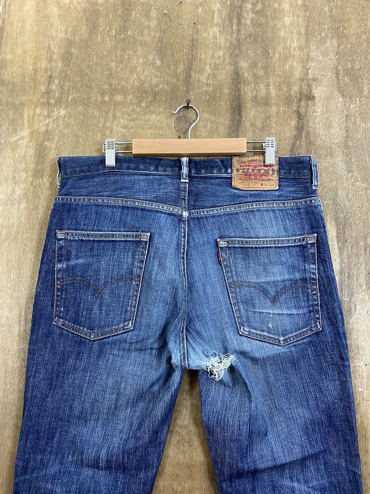 DLS 505 Levi’s Blue Distressed Denim Pants vintage #BB538