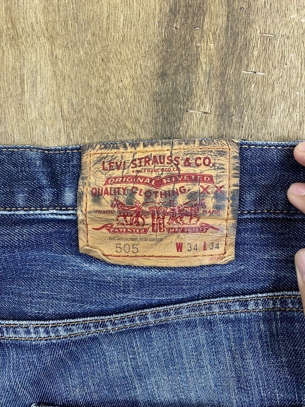 DLS 505 Levi’s Blue Distressed Denim Pants vintage #BB538