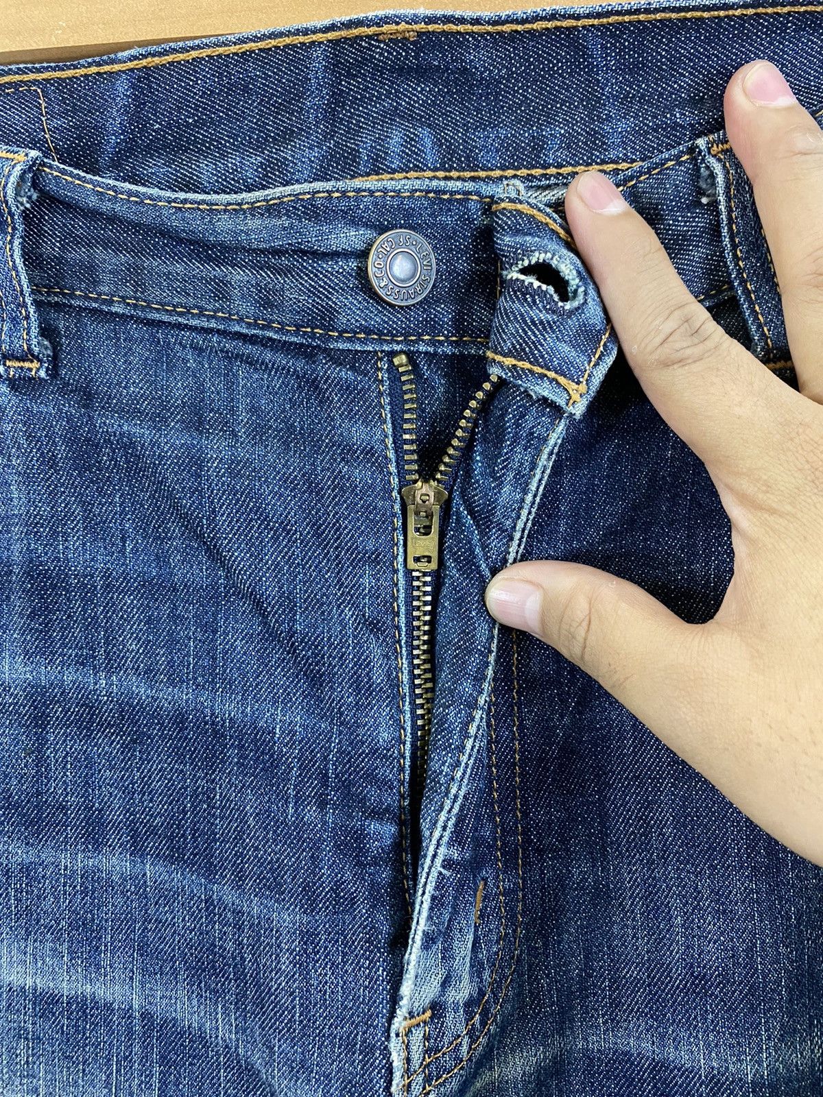 DLS 505 Levi’s Blue Distressed Denim Pants vintage #BB538