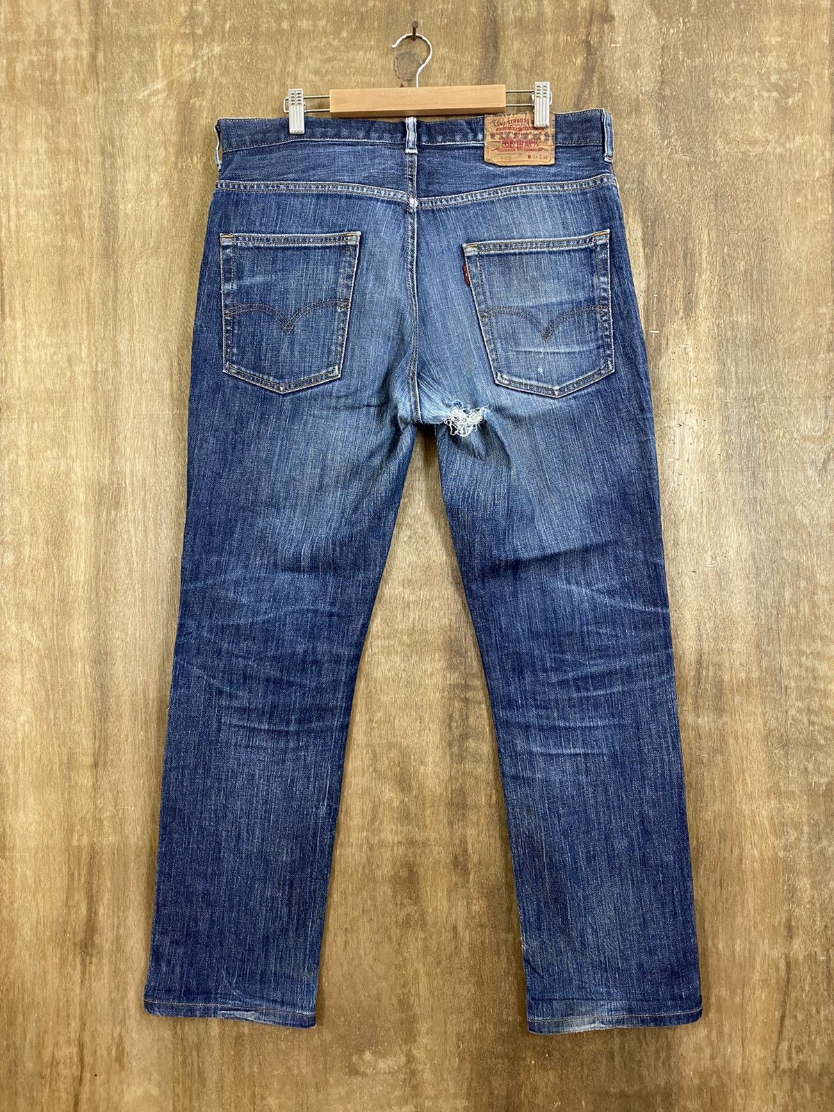 DLS 505 Levi’s Blue Distressed Denim Pants vintage #BB538