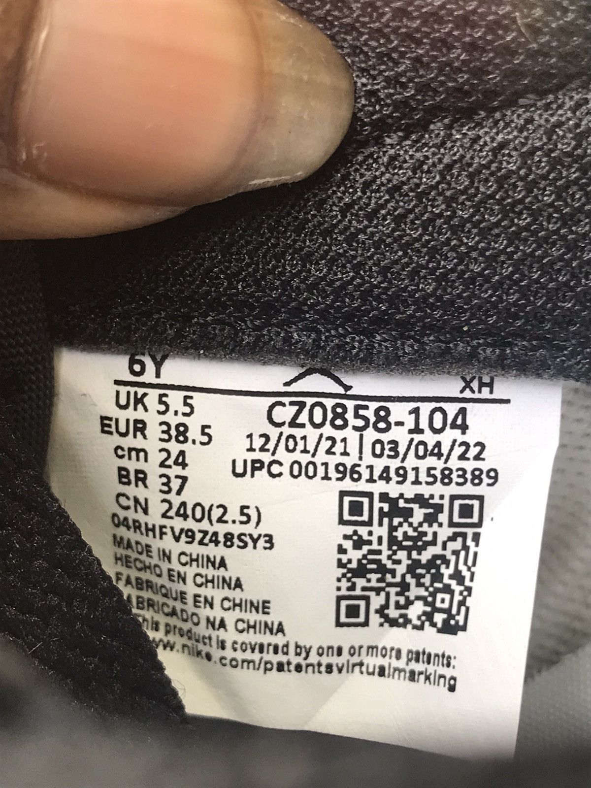 Jordan Brand Air Jordan 1 Low OG UNC Black Powder Blue GS Size 6Y 7.5 Wmn Size US 7.5 / IT 37.5 - 7 Thumbnail