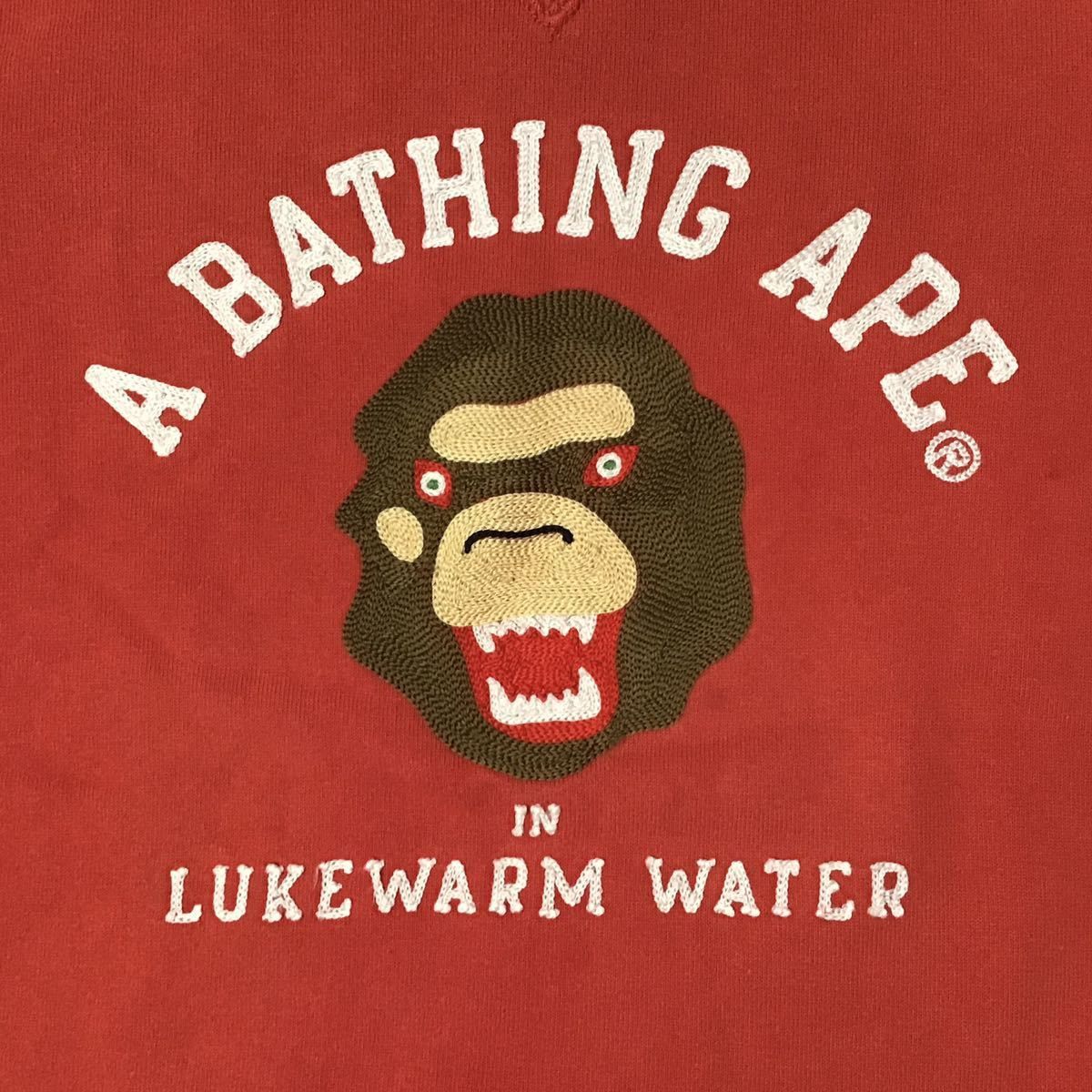 Bape BAPE APE HEAD embroidery logo sweat shirt red Size S / US 4 / IT 40 - 2 Thumbnail