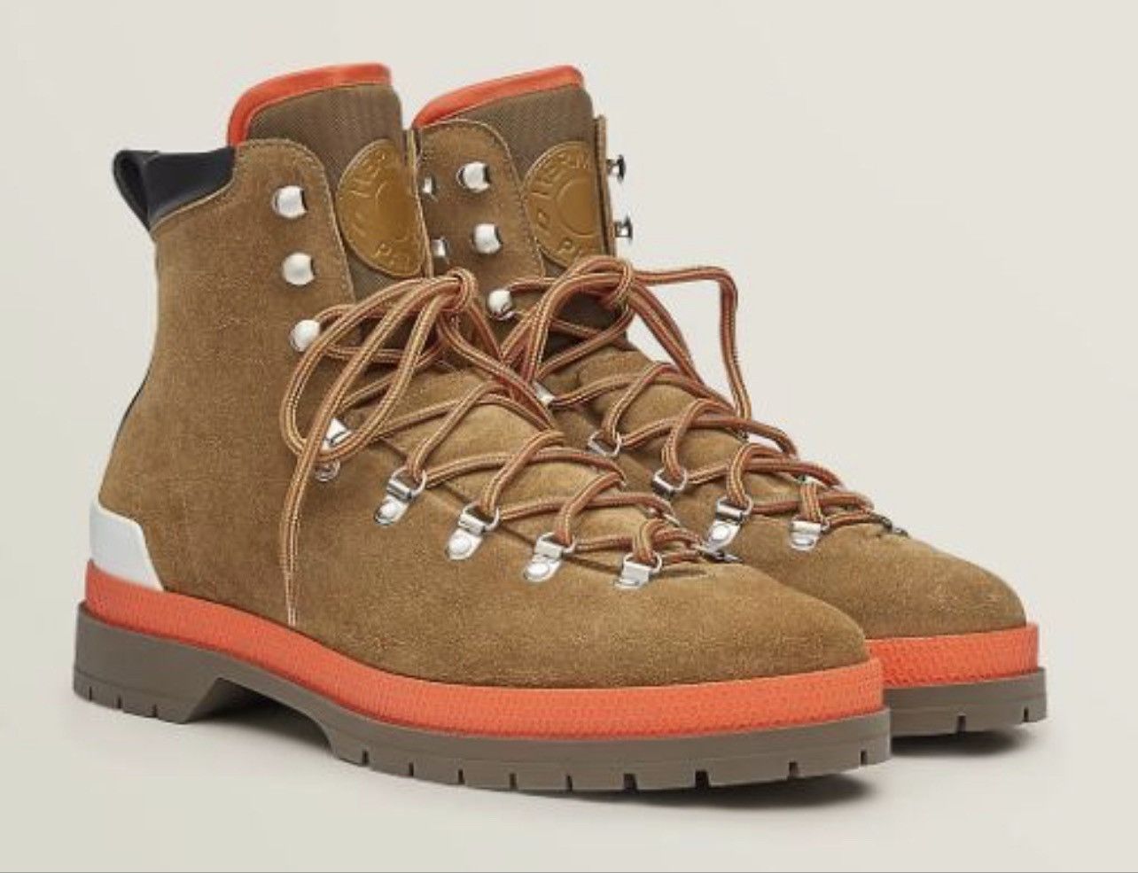 Pre-owned Hermes Sherpa Lined Hiking Boots In Brown