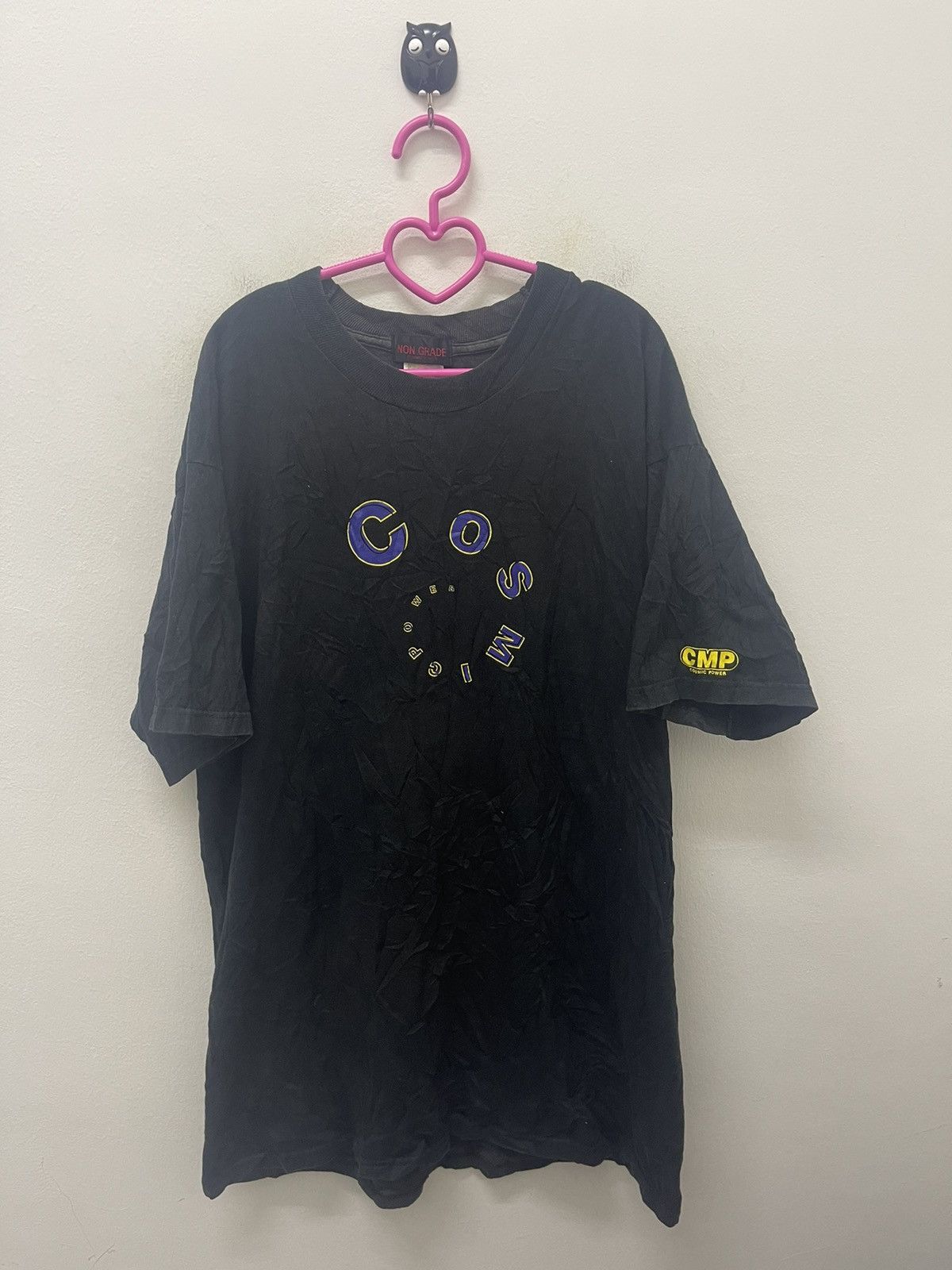 image of Very Vintage Cosmic Power Non Grade Cmp Spell Out Thrashed in Black, Men's (Size XL)
