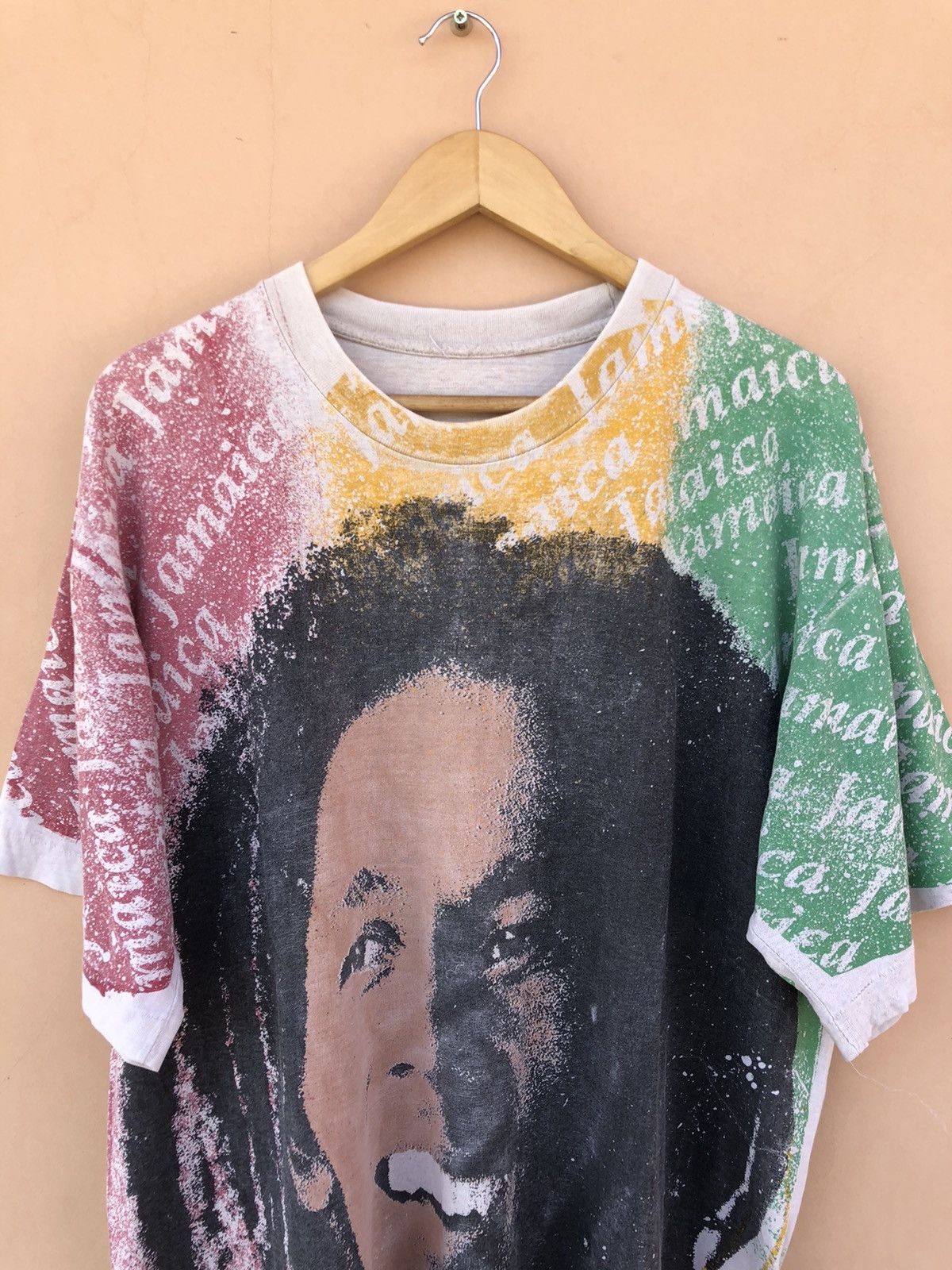 Band Tees Vintage 90s Bob Marley Jamaica All Over Print Tee Size US XL / EU 56 / 4 - 5 Thumbnail