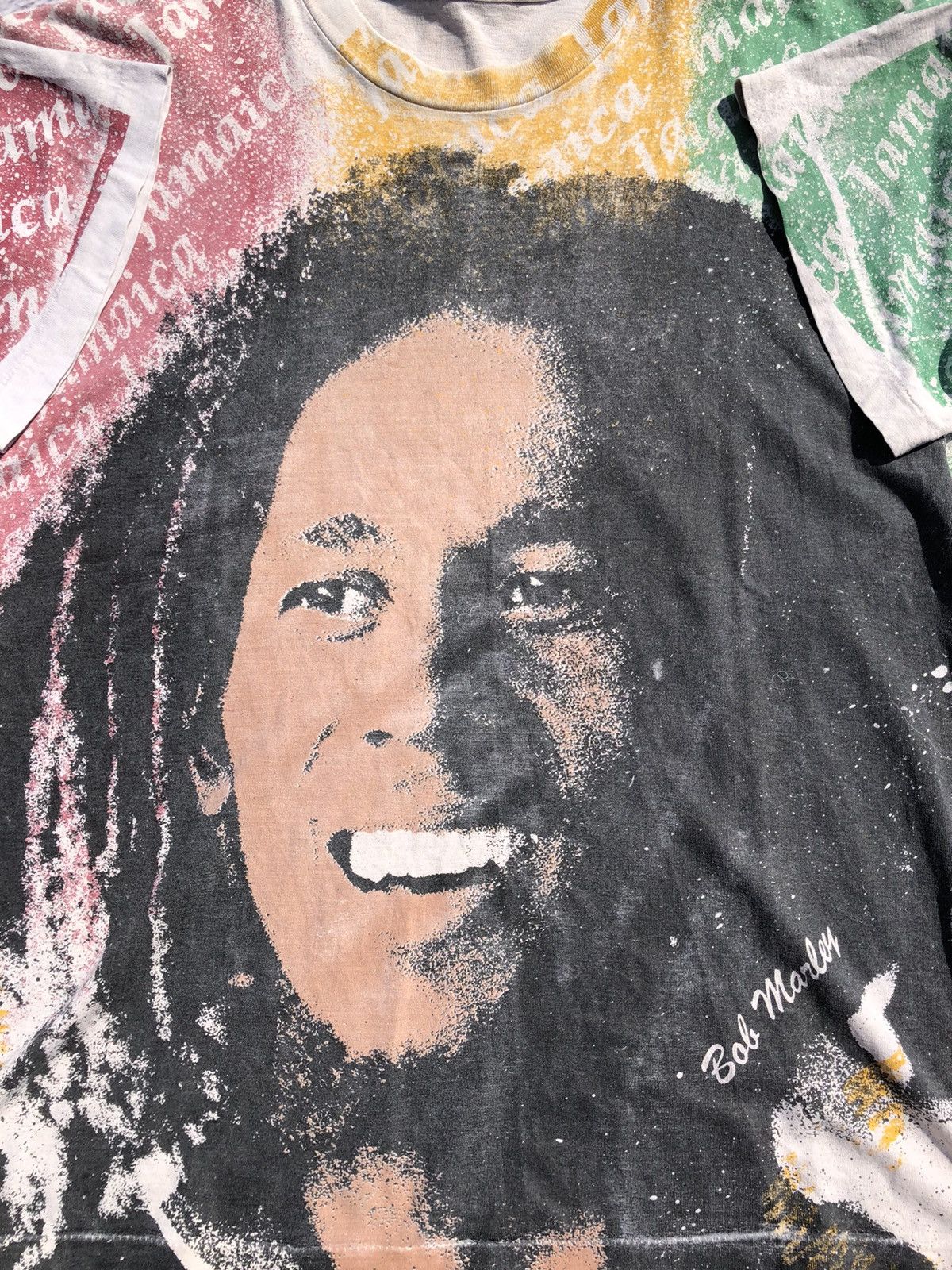 Band Tees Vintage 90s Bob Marley Jamaica All Over Print Tee Size US XL / EU 56 / 4 - 7 Thumbnail