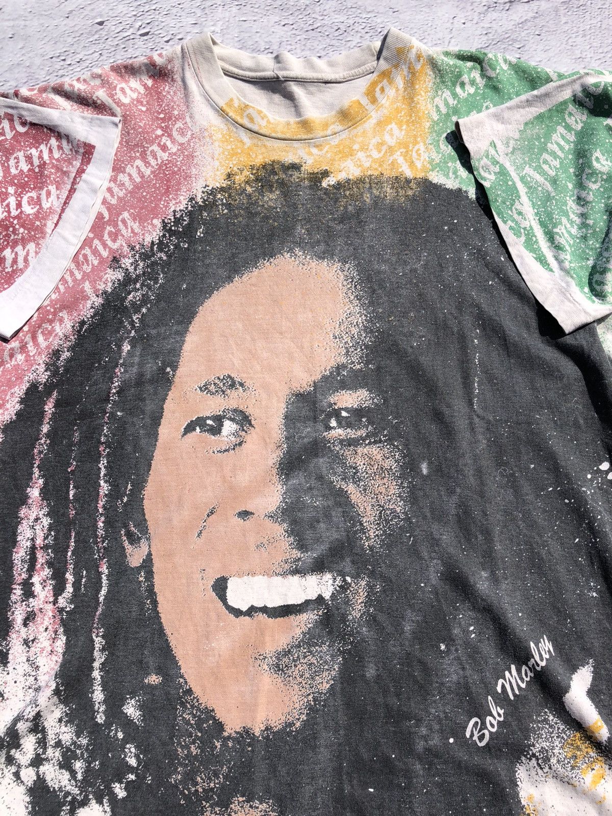 Band Tees Vintage 90s Bob Marley Jamaica All Over Print Tee Size US XL / EU 56 / 4 - 8 Thumbnail