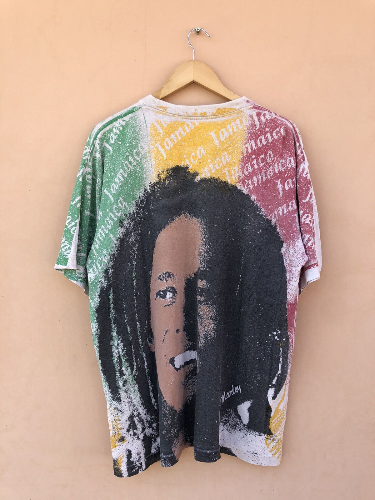 Band Tees Vintage 90s Bob Marley Jamaica All Over Print Tee Size US XL / EU 56 / 4 - 2 Thumbnail