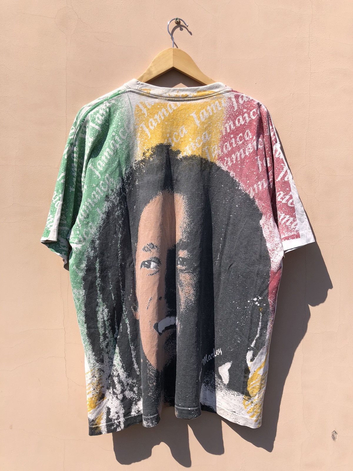 Band Tees Vintage 90s Bob Marley Jamaica All Over Print Tee Size US XL / EU 56 / 4 - 4 Thumbnail