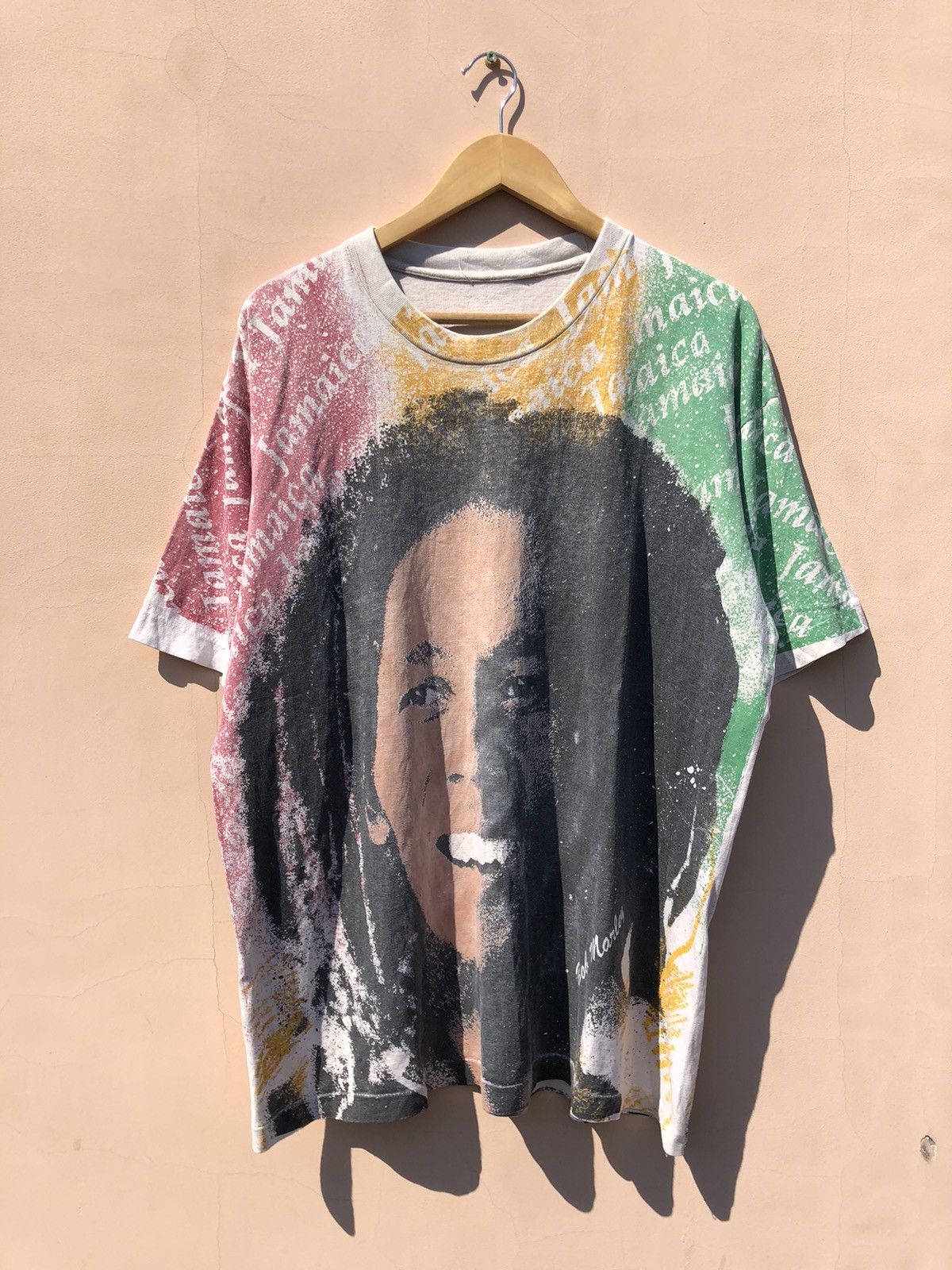 Band Tees Vintage 90s Bob Marley Jamaica All Over Print Tee Size US XL / EU 56 / 4 - 3 Thumbnail