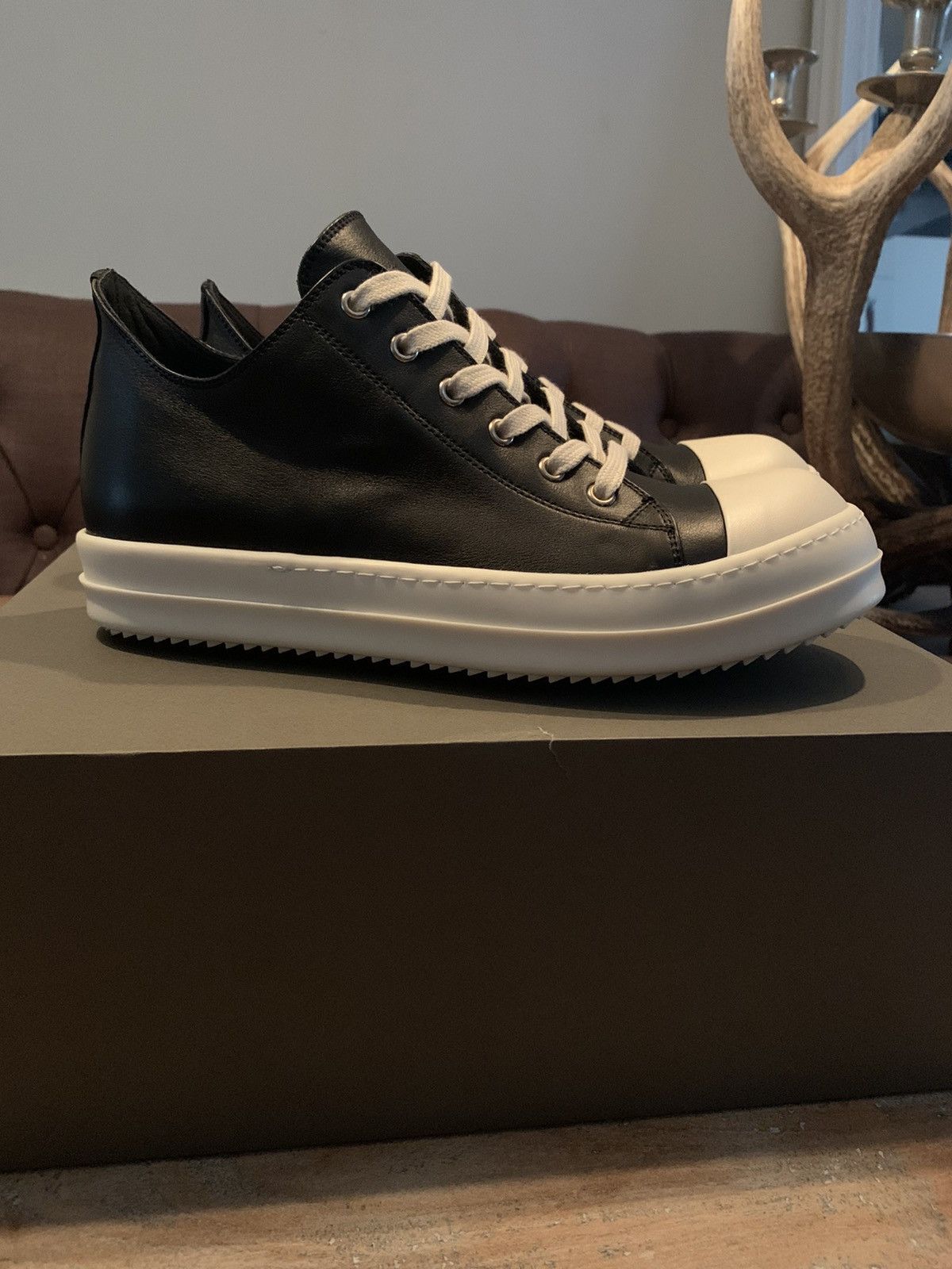 image of Rick Owens Mainline Ramones Low Top Eu41 Shoes in Black, Men's (Size 8)