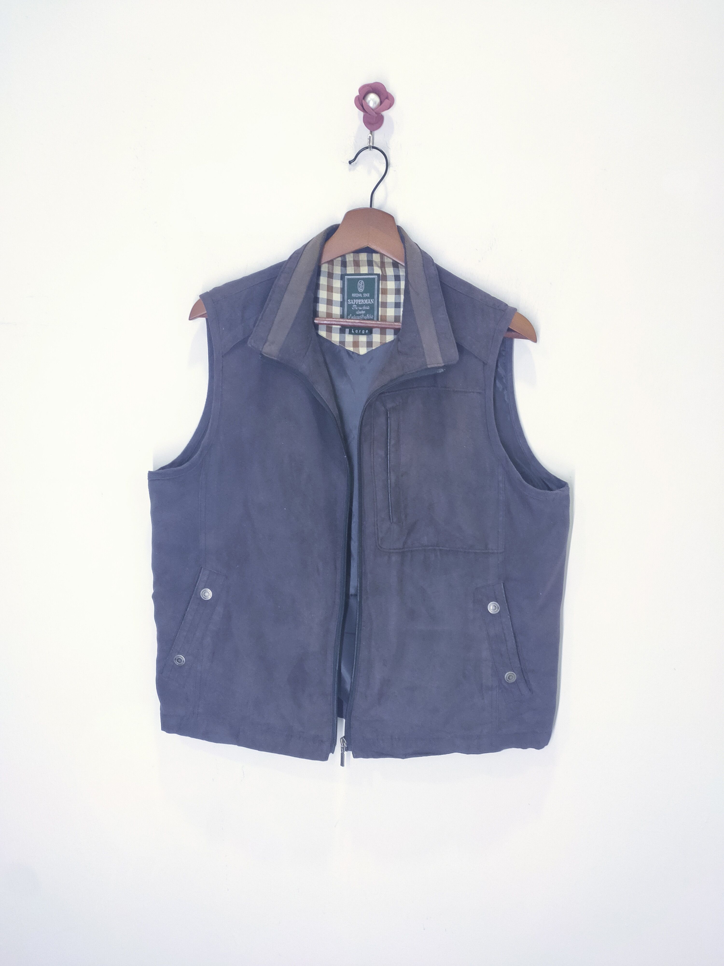 Japanese Brand SAPPERMAN Suede Tactical Multipocket Cargo Nova Vest Jacket Size US L / EU 52-54 / 3 - 4 Thumbnail
