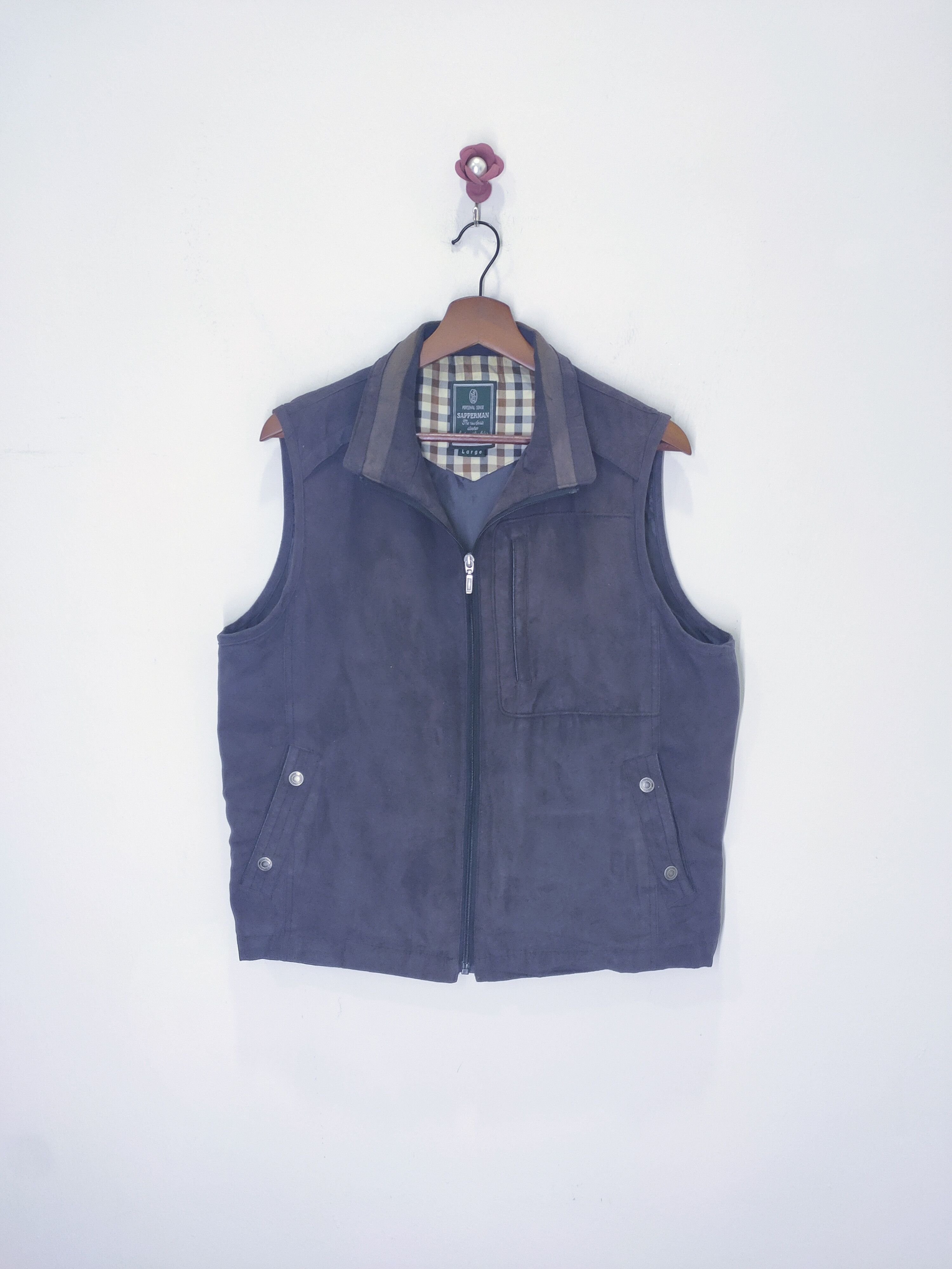 Japanese Brand SAPPERMAN Suede Tactical Multipocket Cargo Nova Vest Jacket Size US L / EU 52-54 / 3 - 1 Thumbnail