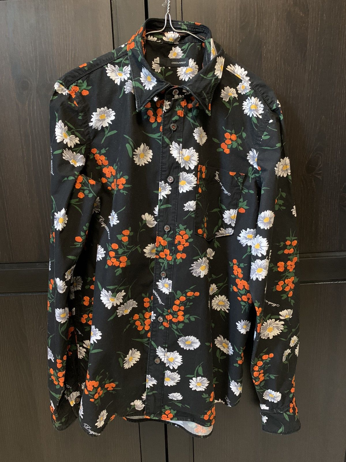 Dsquared2 Floral logo shirt Size US M / EU 48-50 / 2 - 1 Thumbnail
