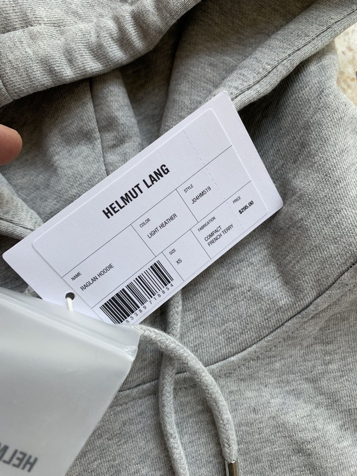 Helmut Lang Raglan Hoodie in Heather Grey Size US XS / EU 42 / 0 - 11 Thumbnail