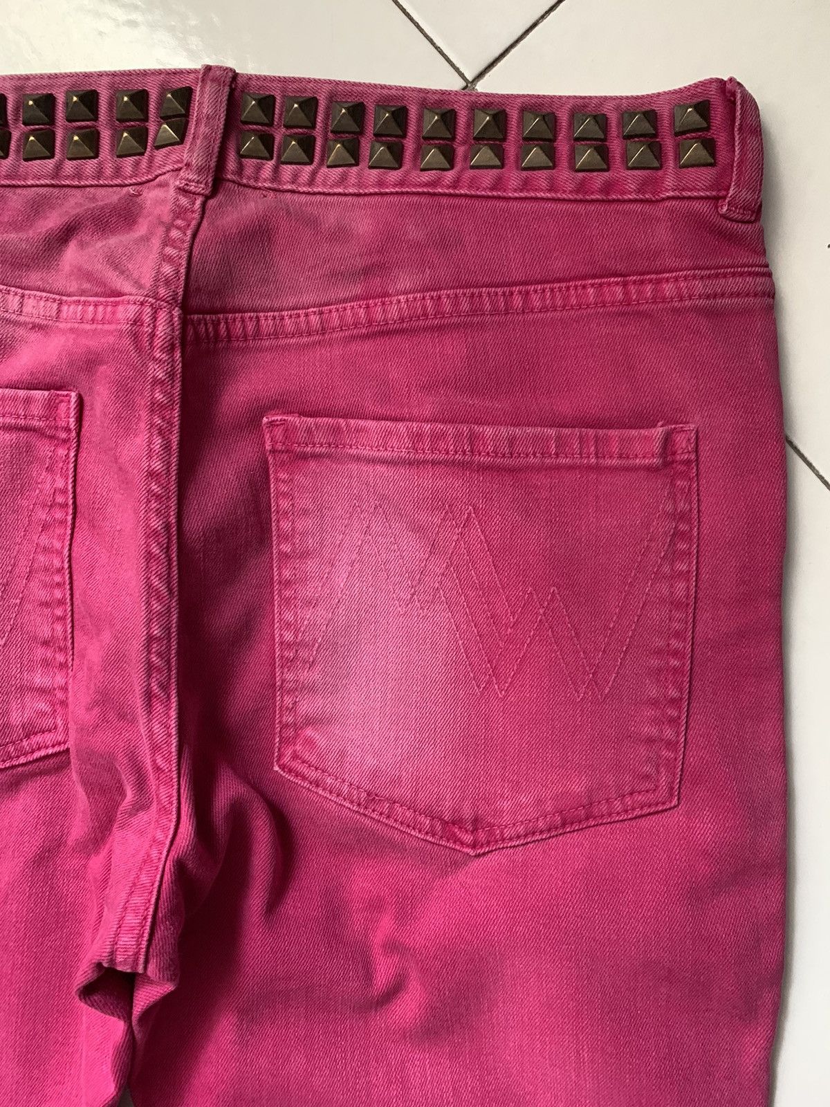 H&M × Matthew Williamson Fucsia denim studded jeans Size US 32 / EU 48 - 7 Thumbnail
