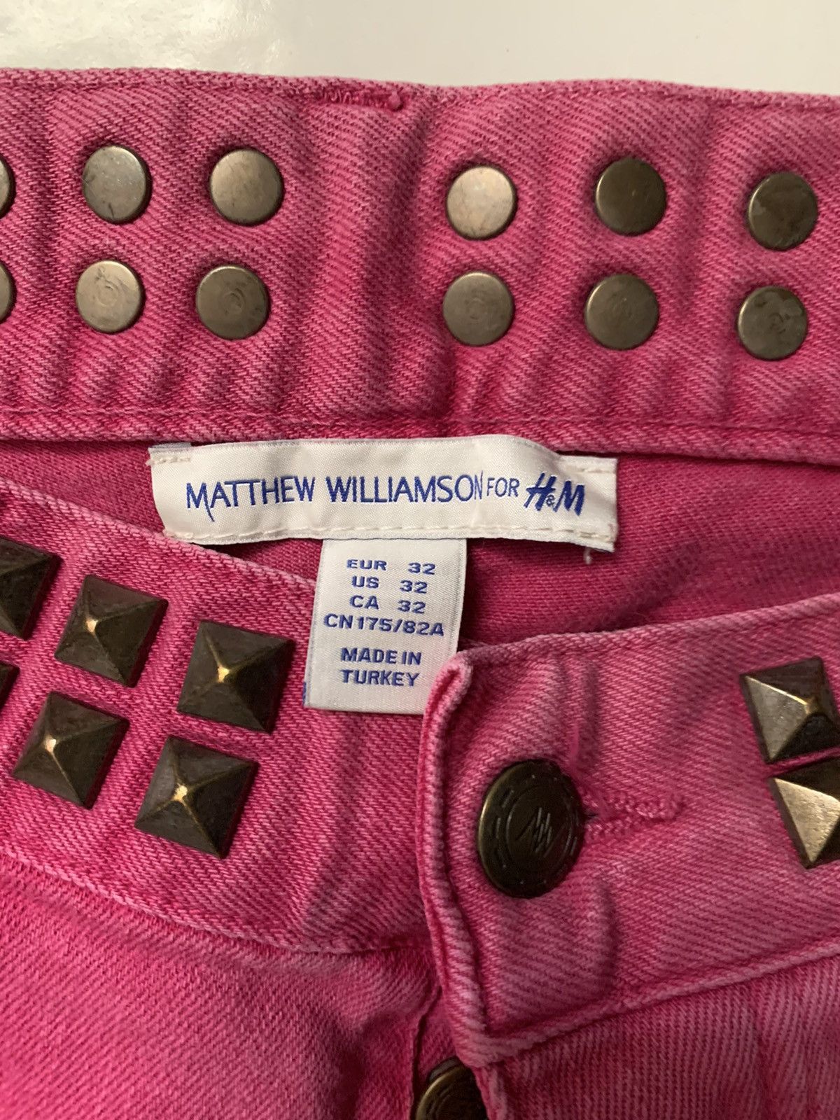 H&M × Matthew Williamson Fucsia denim studded jeans Size US 32 / EU 48 - 3 Thumbnail