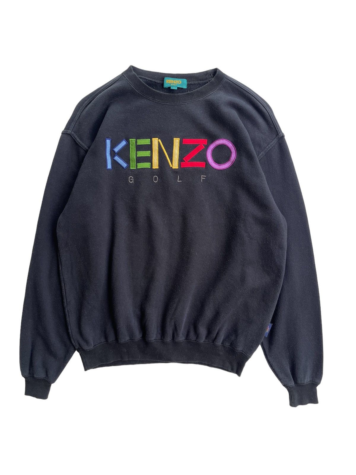 image of Kenzo Multicolour Spellout Logo in Black, Men's (Size Medium)