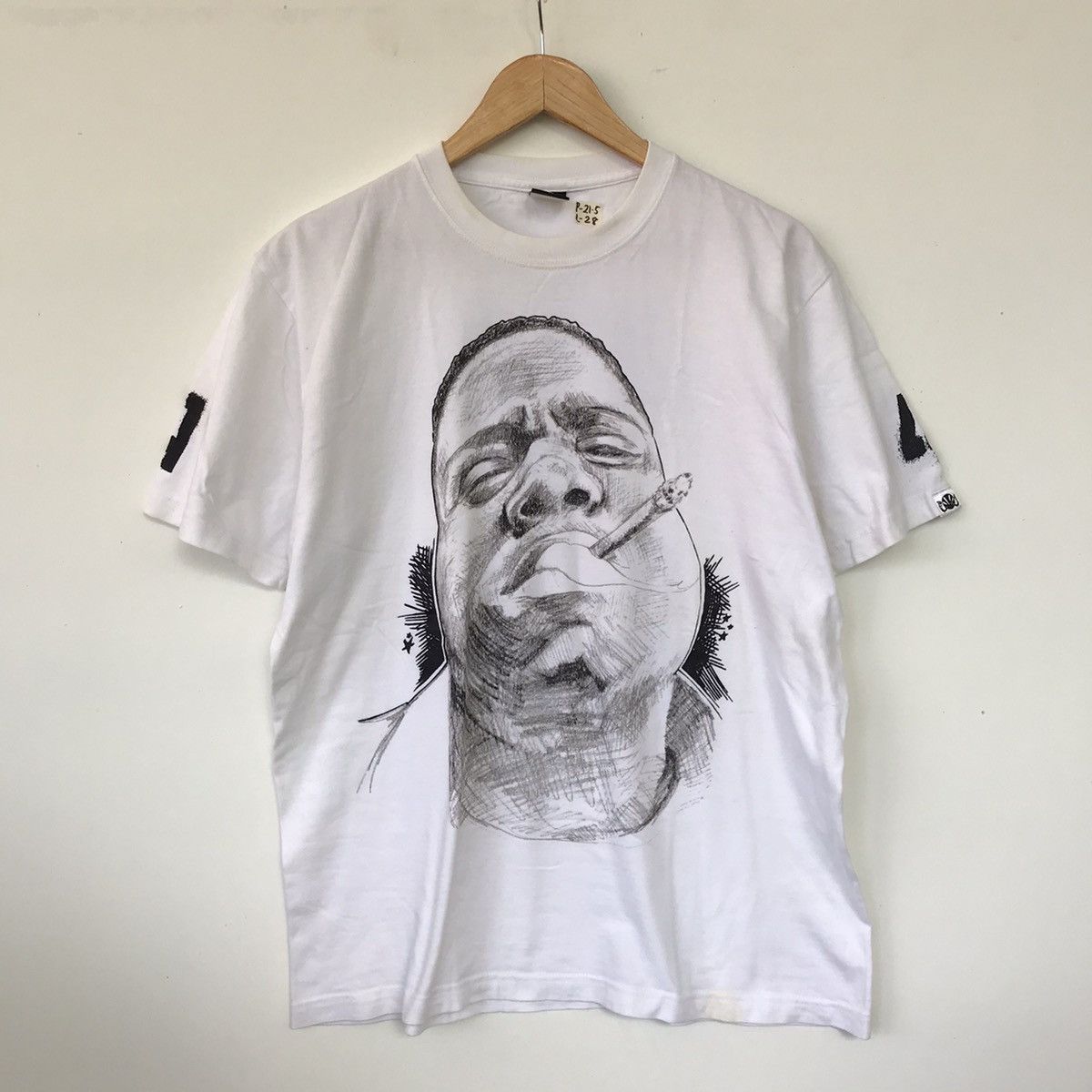image of Best Offer Andsuns Big Head Print T Shirt in White, Men's (Size Large)