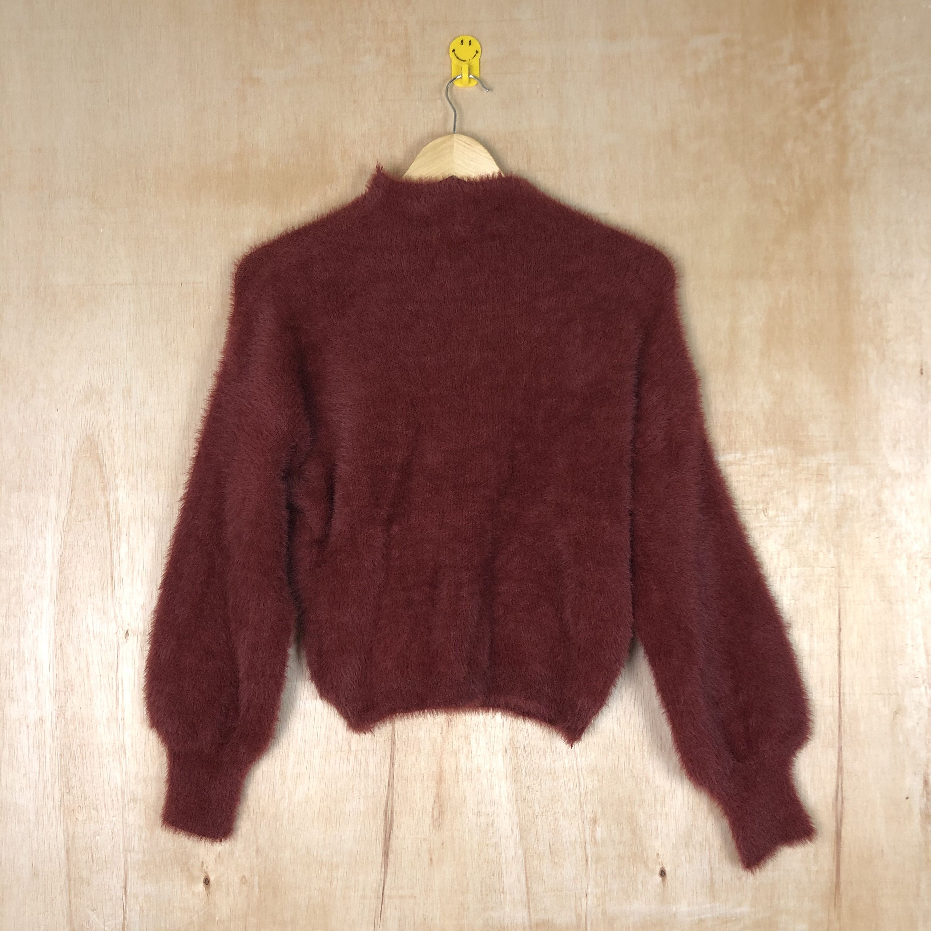 Aran Isles Knitwear DLL Lobby & Rose mohair maroon shag shaggy knitwear #c022 Size S / US 4 / IT 40 - 9 Thumbnail