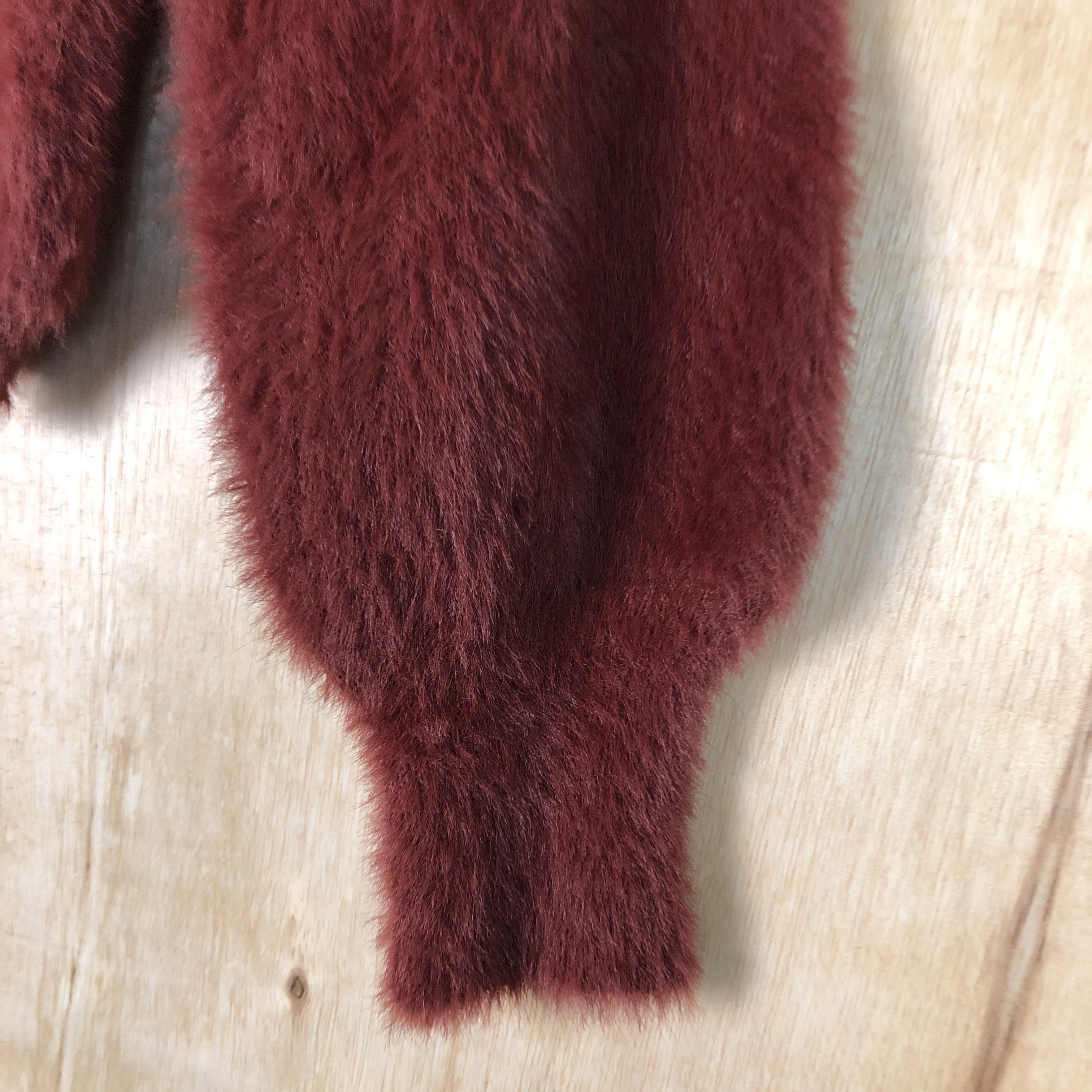 Aran Isles Knitwear DLL Lobby & Rose mohair maroon shag shaggy knitwear #c022 Size S / US 4 / IT 40 - 4 Thumbnail