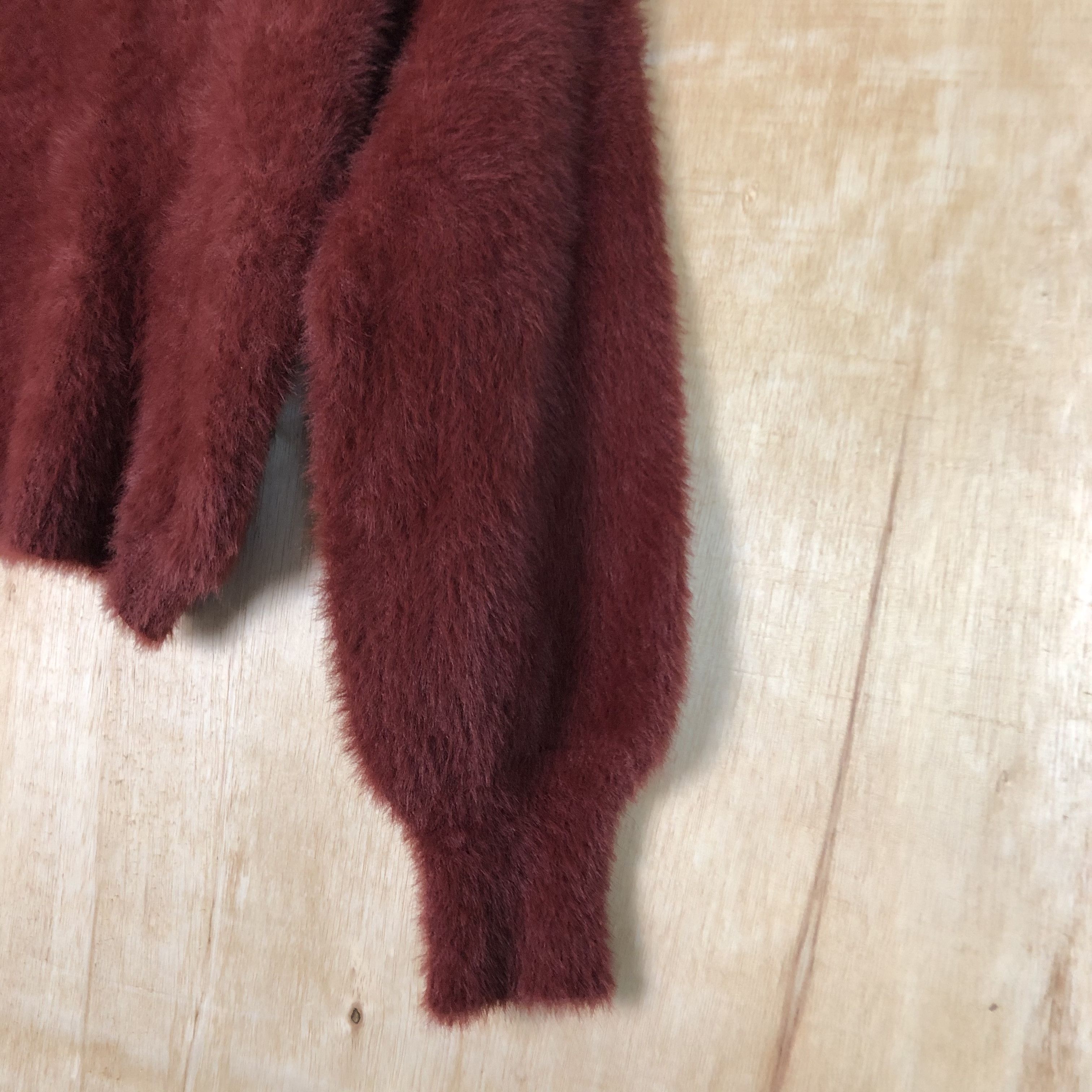 Aran Isles Knitwear DLL Lobby & Rose mohair maroon shag shaggy knitwear #c022 Size S / US 4 / IT 40 - 5 Thumbnail