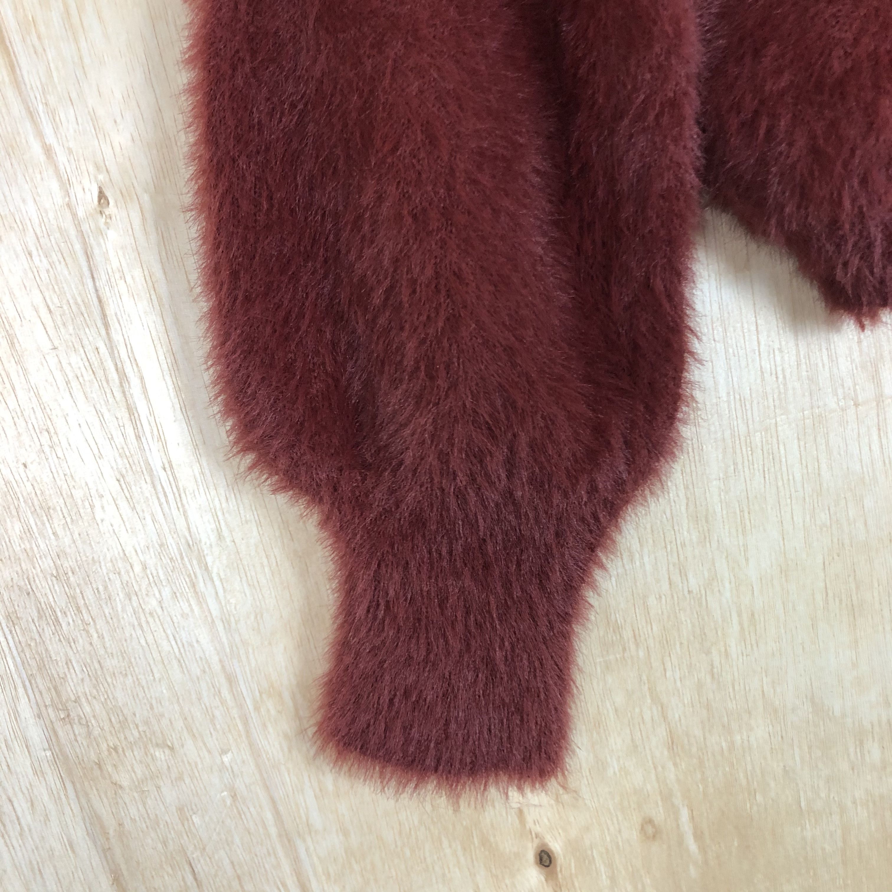 Aran Isles Knitwear DLL Lobby & Rose mohair maroon shag shaggy knitwear #c022 Size S / US 4 / IT 40 - 6 Thumbnail