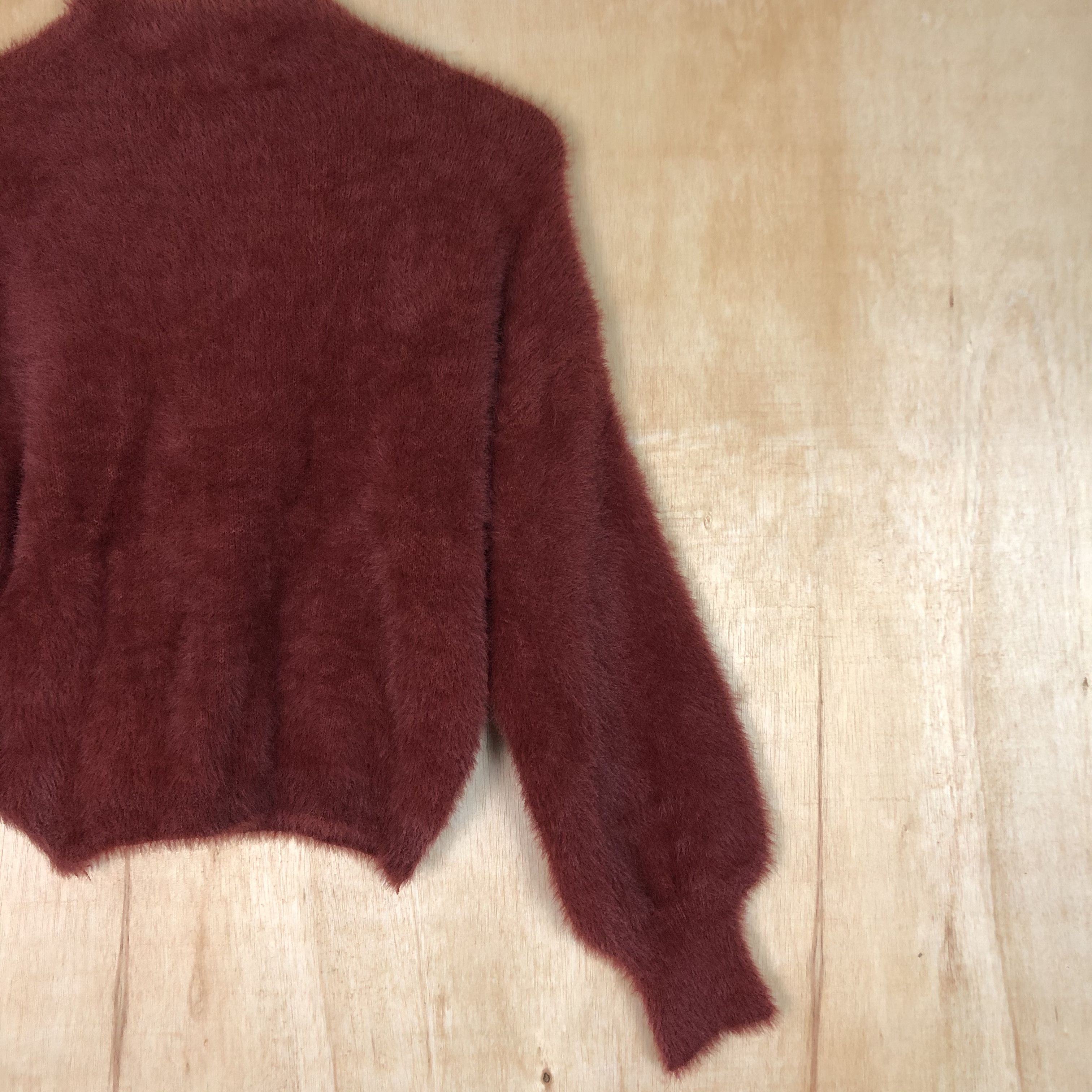 Aran Isles Knitwear DLL Lobby & Rose mohair maroon shag shaggy knitwear #c022 Size S / US 4 / IT 40 - 10 Thumbnail