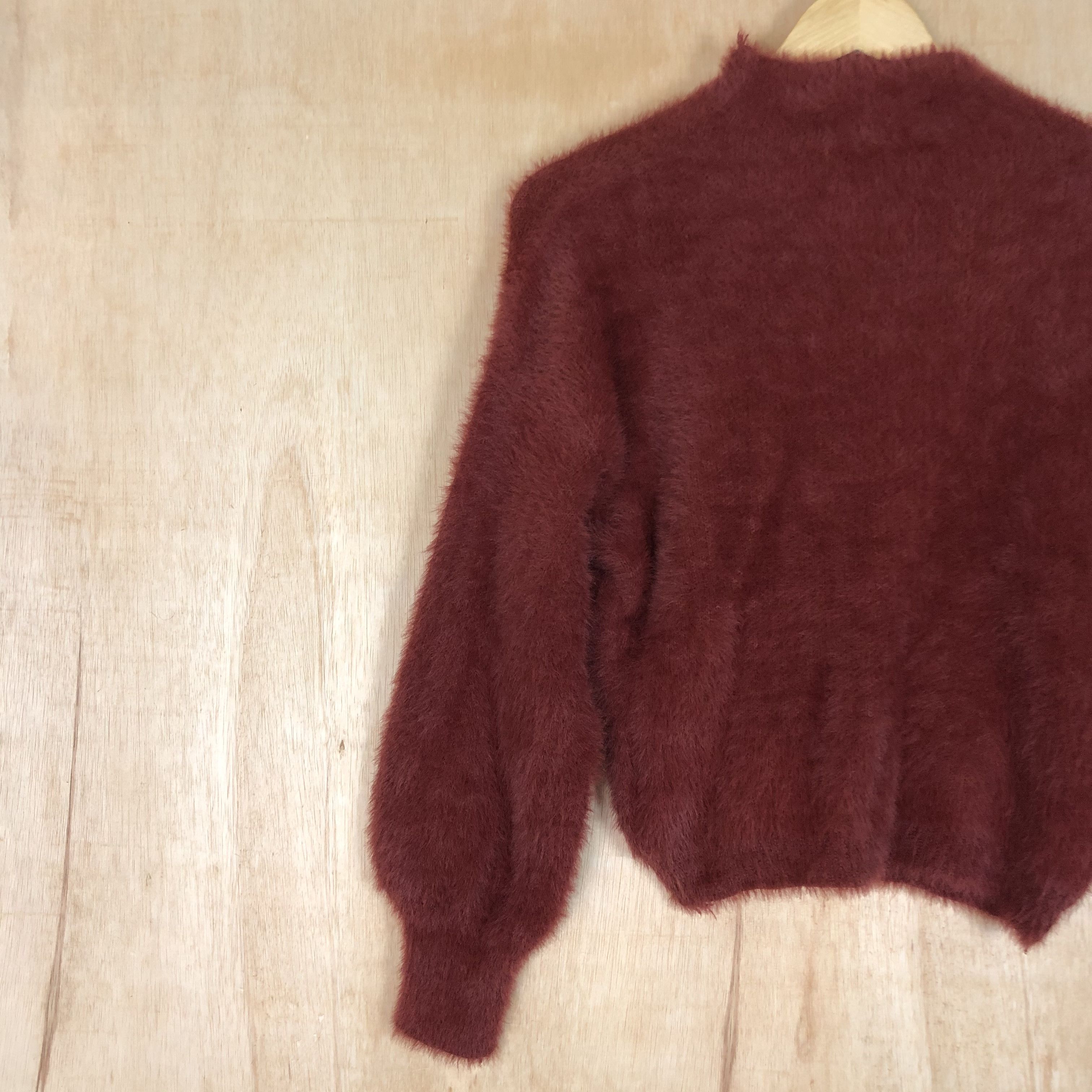 Aran Isles Knitwear DLL Lobby & Rose mohair maroon shag shaggy knitwear #c022 Size S / US 4 / IT 40 - 11 Thumbnail