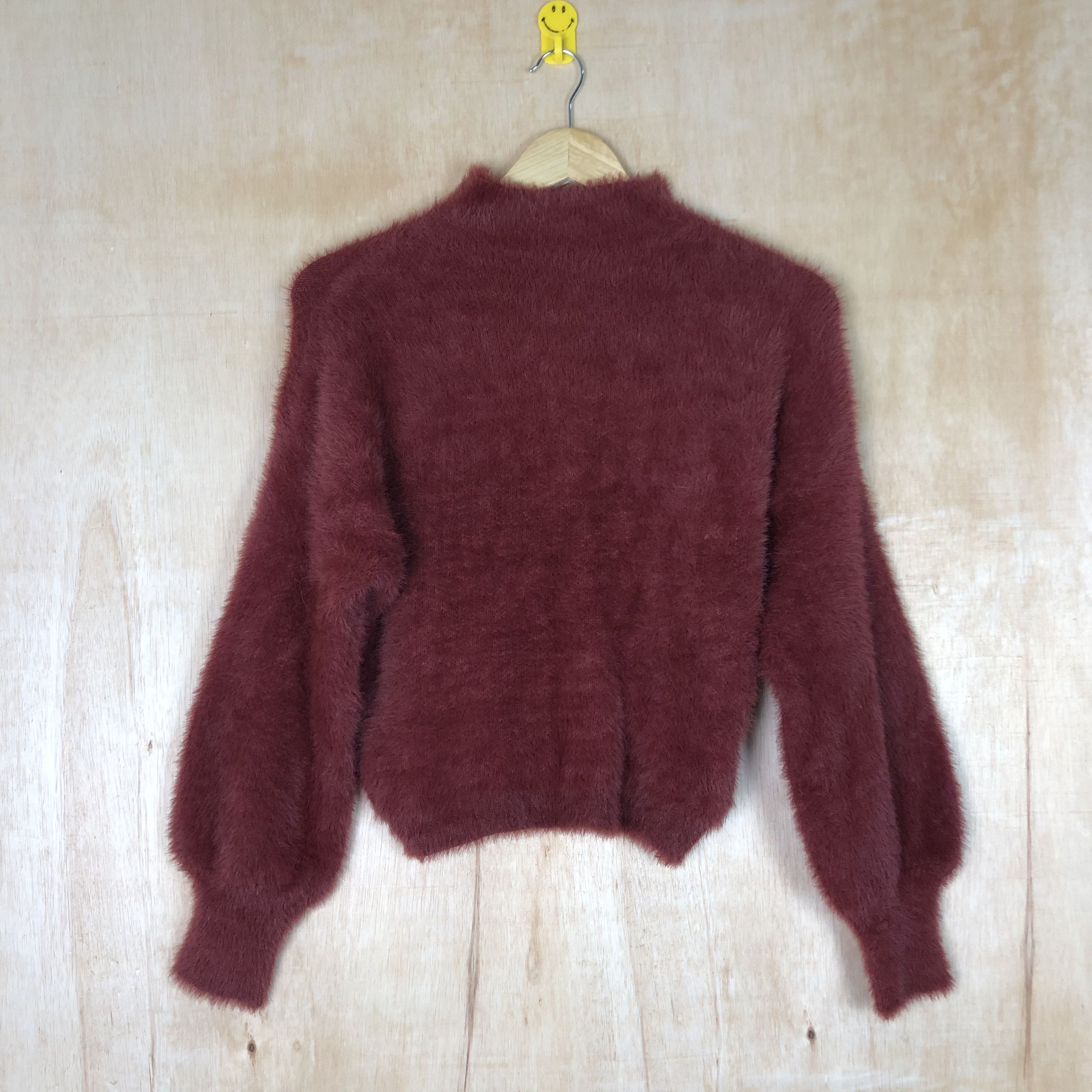 Aran Isles Knitwear DLL Lobby & Rose mohair maroon shag shaggy knitwear #c022 Size S / US 4 / IT 40 - 1 Thumbnail