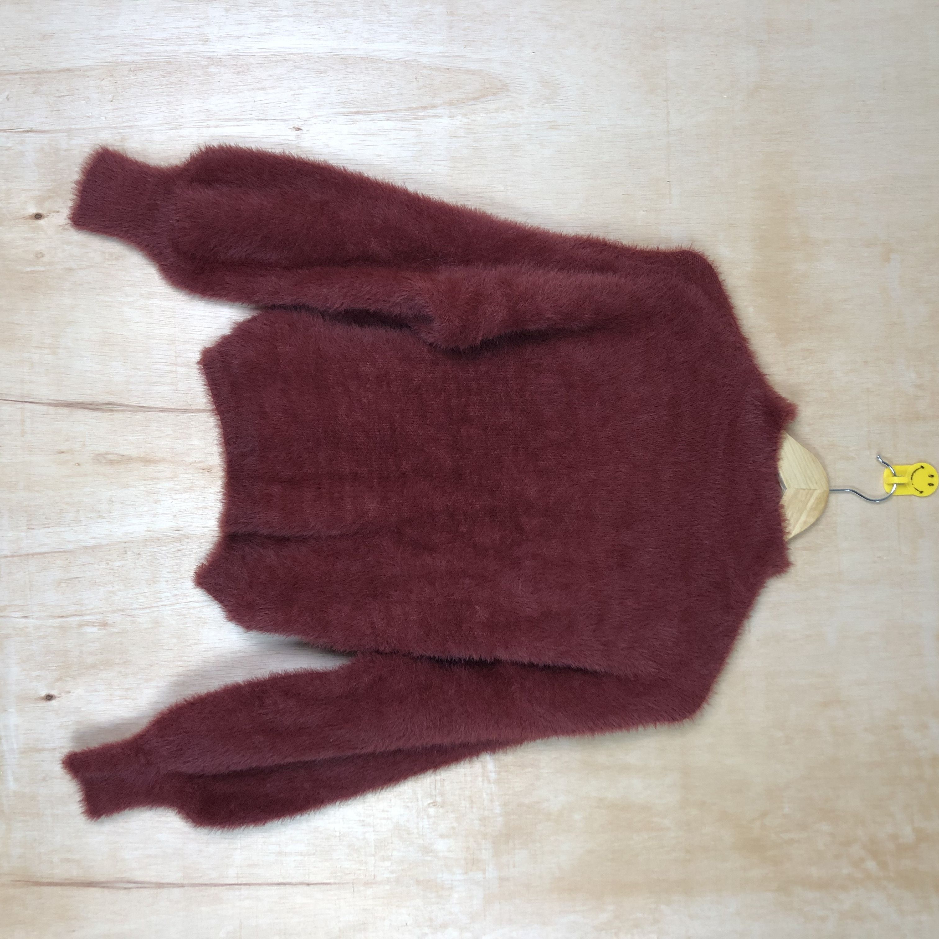 image of Aran Isles Knitwear x Winter Session Lobby & Rose Mohair Maroon Shag Shaggy Knitwear C022, Women's 